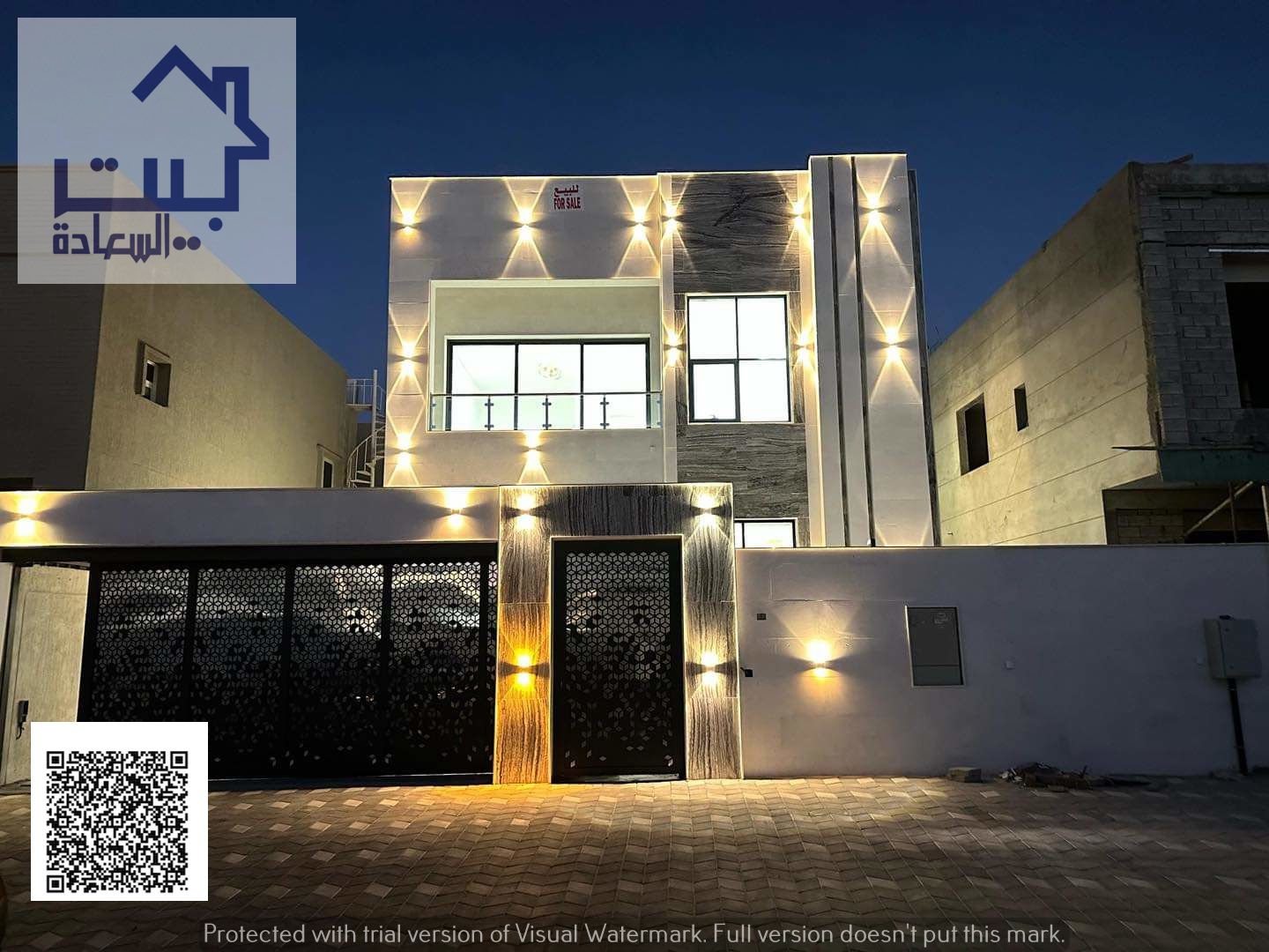 Villa for sale in Al Zahia – Three master bedrooms with a private pool, high-end finishes, and excellent space, including water, electricity, and air