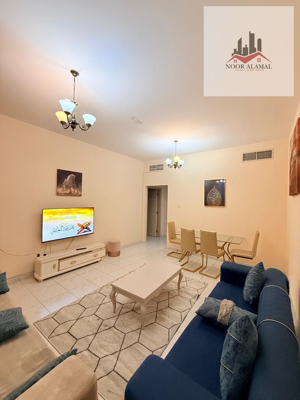 Sharjah, Al Taawun, near Oriana Hospital, furnished apartment, super deluxe, second tenant, one bedroom, living room, kitchen and bathroom
