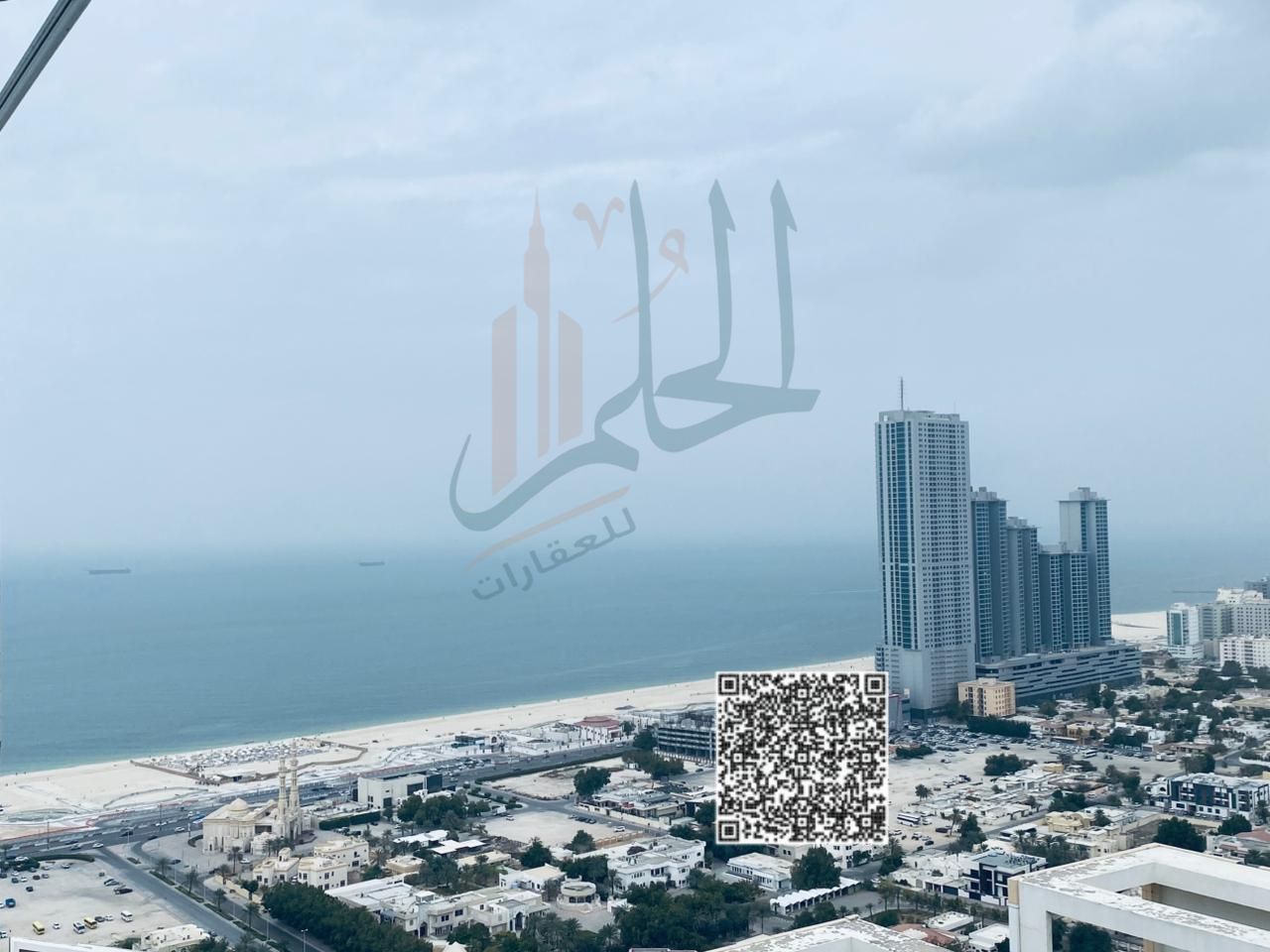 Two bedrooms and a living room overlooking the Corniche, 3 bathrooms and 2 balconies, two master bedrooms with built-in wardrobes,