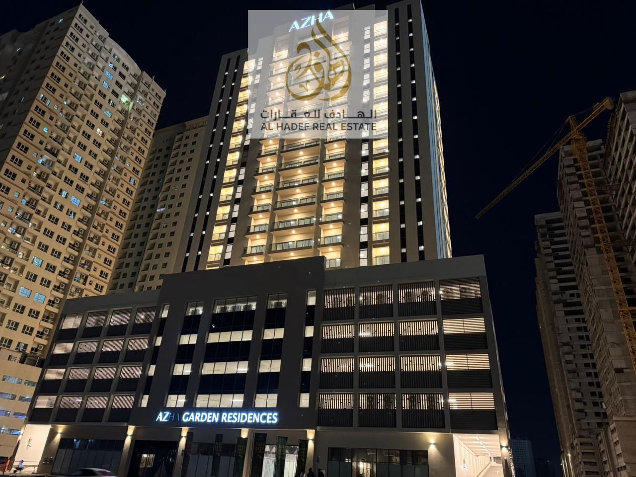 A spacious studio apartment in Ajman with the finest and newest finishes, brand new, with a balcony offering a stunning view, free parking, gym, and s