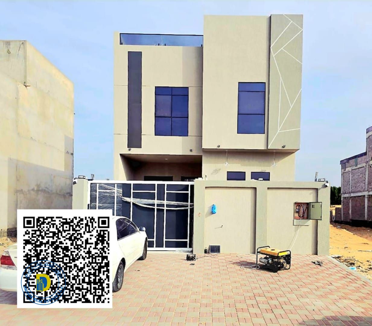 Luxury villa for sale in Al Zahia area, 4 bedrooms, living room, majlis and roof, reasonable price