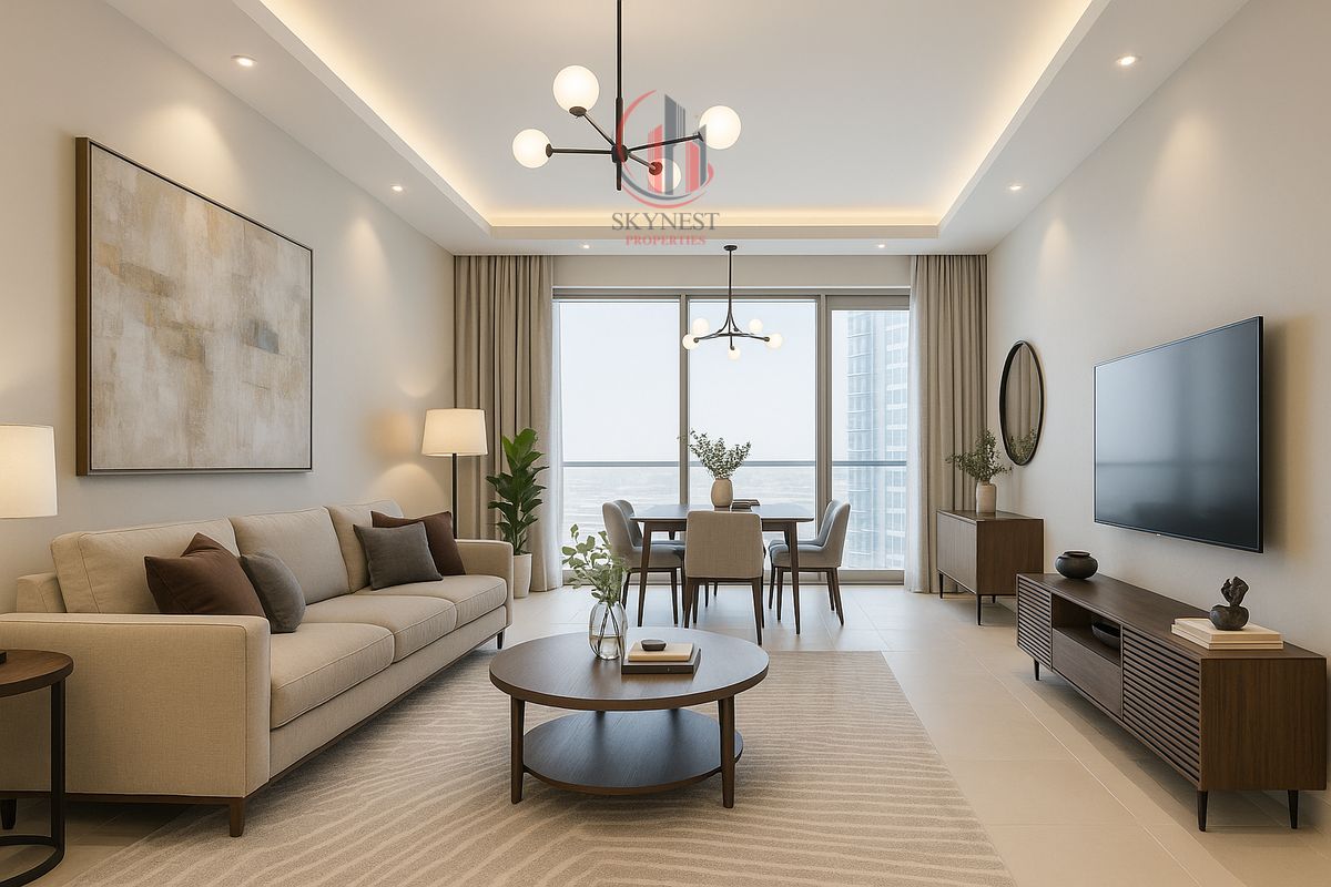 Direct Sea View | Furnished 3BR + Maid Room Al Ghaf Tower in Al Khan