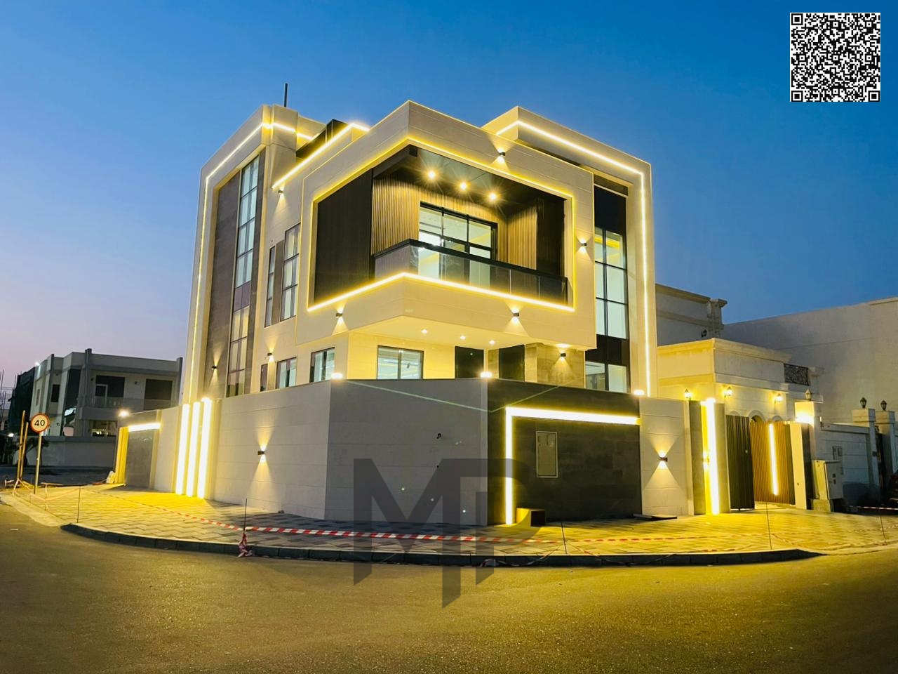 For sale: Two-story villa with a rooftop and indoor pool — one of the most luxurious villas in Ajman, near Mohammed Bin Zayed Road, freehold ownership