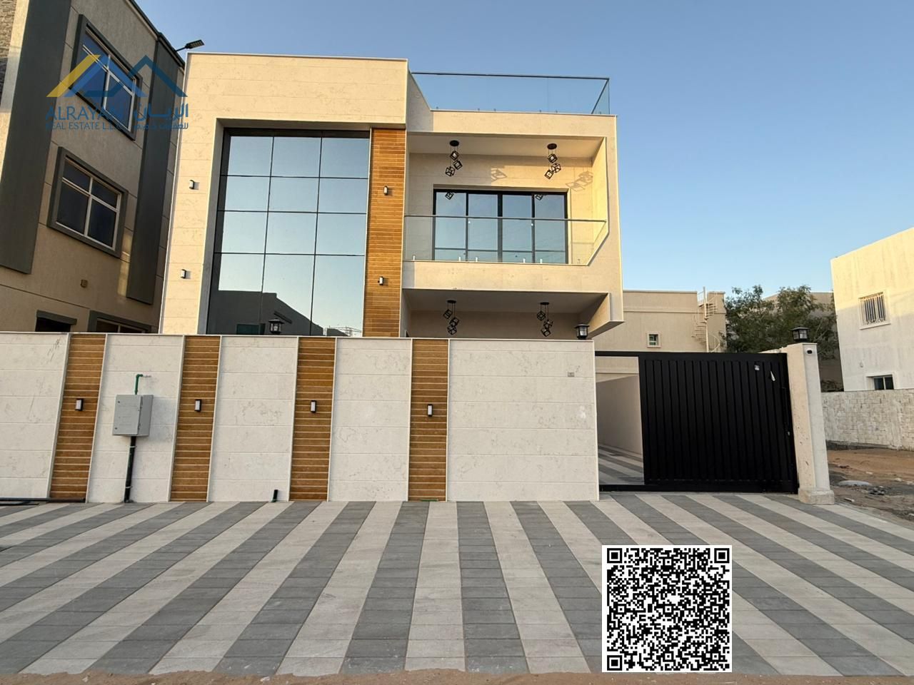 A fully furnished luxury villa in Al-Haliou 1, including electricity, water, and central air conditioning – strategic location and high-quality finish