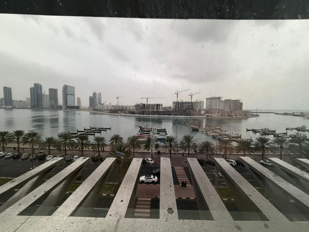 Open sea view with balcony, maid’s room, central air conditioning, gym and swimming pool in a high-end family tower in Sharjah – Mamzar Al Khan