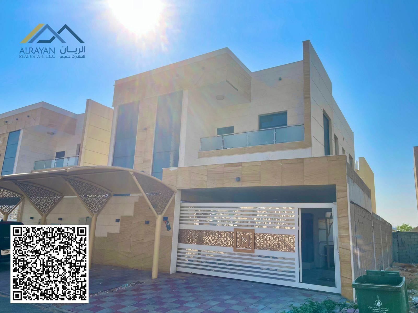 Modern villa in the best residential location in Al Yasmin area, Ajman. Excellent location near Sheikh Mohammed Bin Zayed Road. Electricity available.