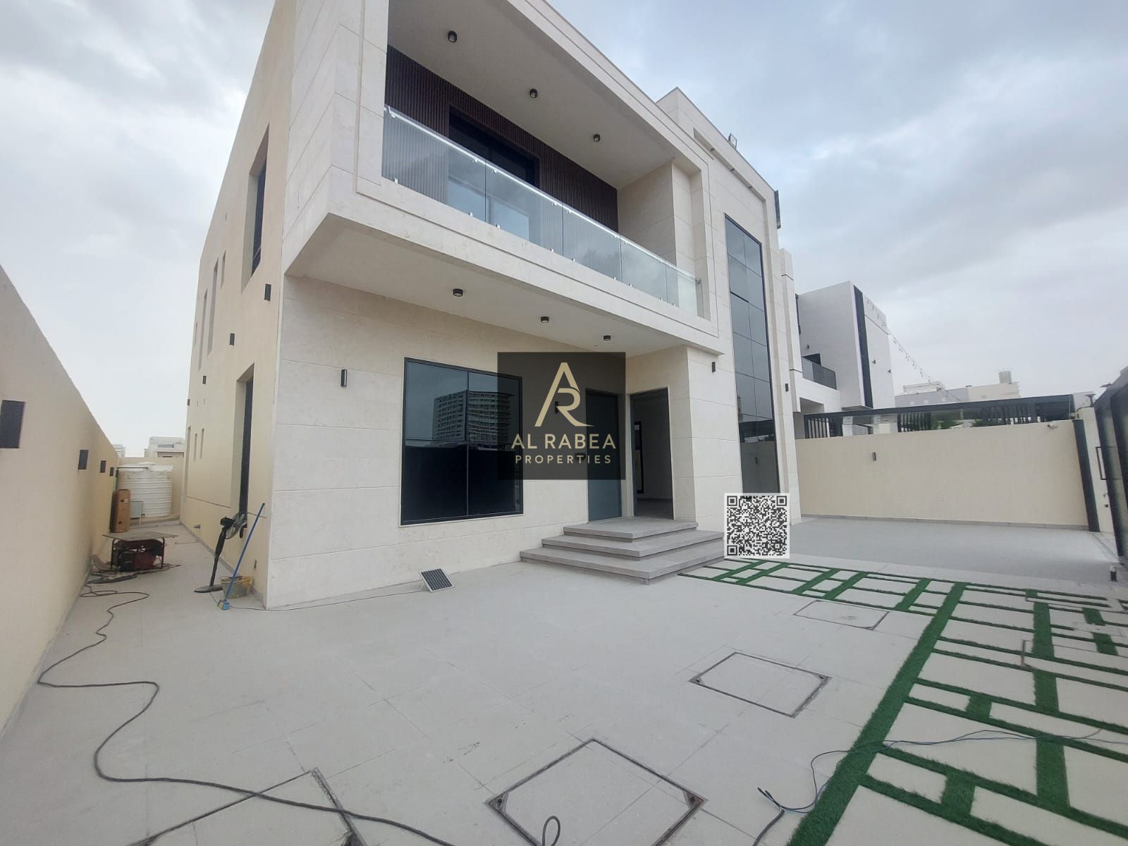 A luxurious new villa for sale in Al-Amirah, featuring a modern design, spacious areas, and high-end finishes.