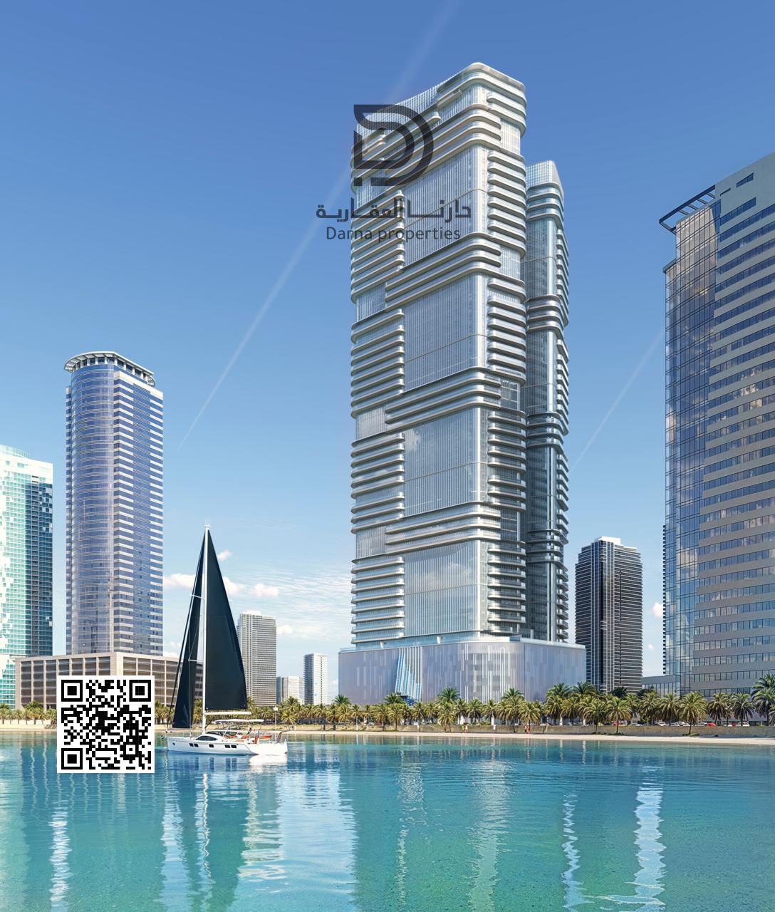 Spacious 3 Bedroom Apartment with Living Room in Al Mamzar Sharjah, Stunning Water View, Large Area, Close to Dubai, Ideal for Living or Investment