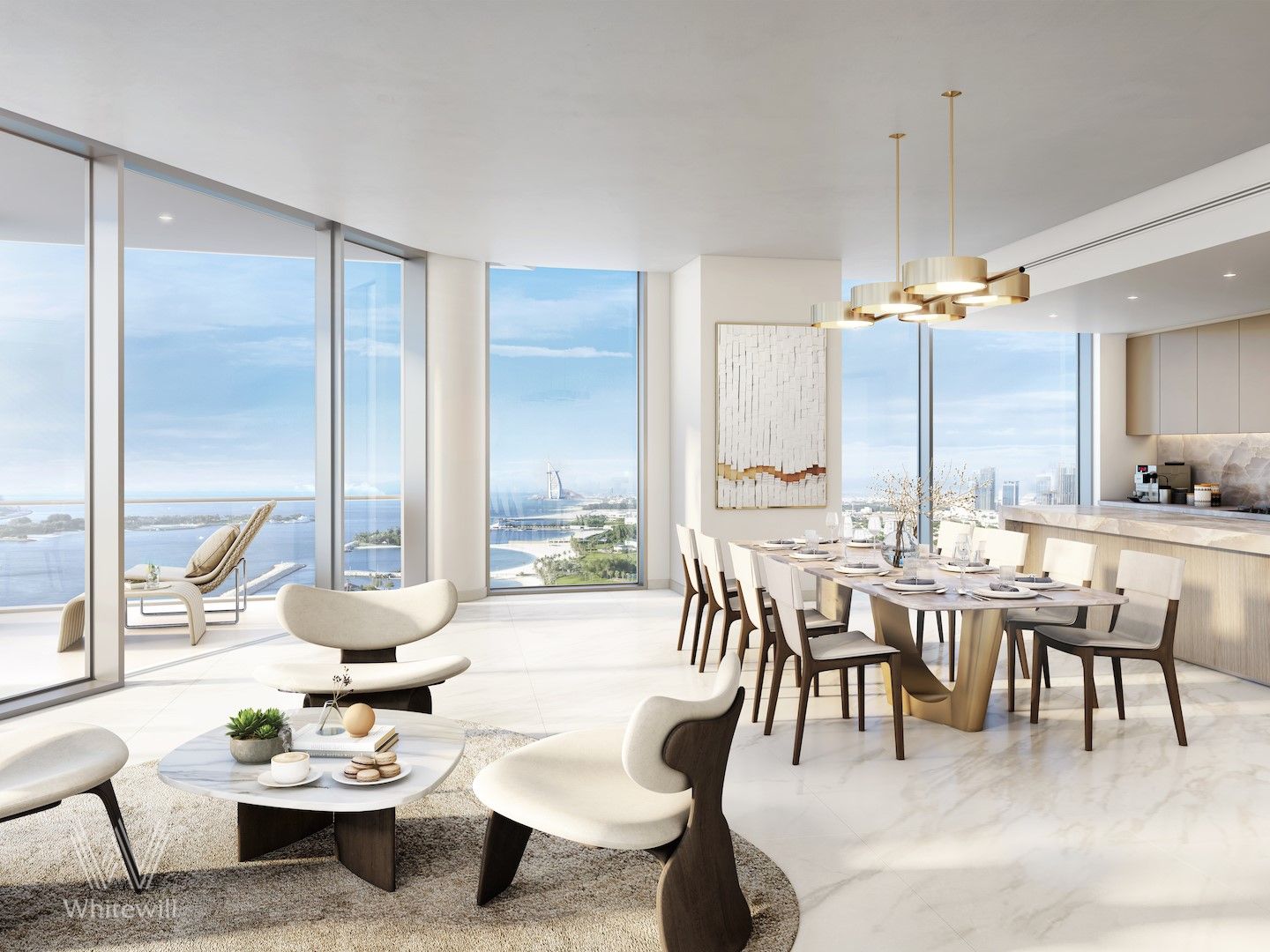 Burj Al Arab and Sea View | 1BR+Study | High Floor
