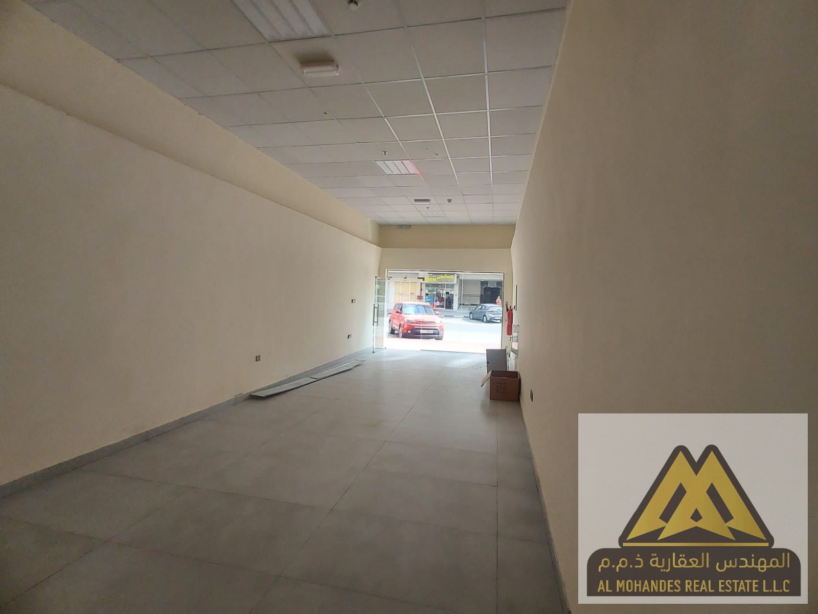 Shop for rent in Al Nuaimiya 2 – first occupant, 44 sqm, prime location in a new building, excellent finishing, AED 60,000/year in 4 or 6 installments