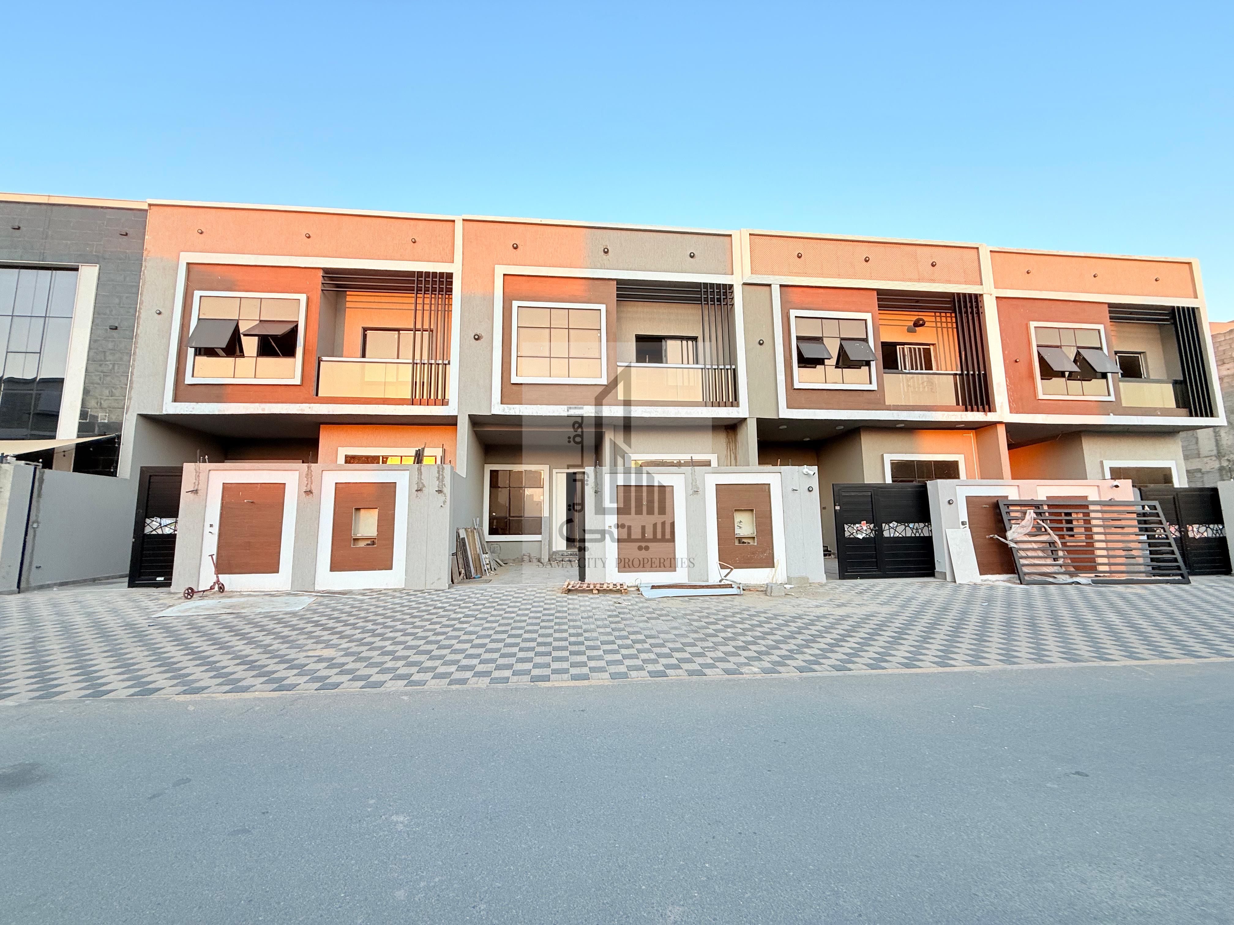 Freehold for all nationalities Luxury Modern Design Villa for Sale Al Zahiyah - Ajman On Sheikh Mohammed Bin Zayed Road Land Area 1722 sq m Built-up Area 2900 sq m Consisting of: - 4 Master Bedrooms - Majlis - Living Room - Large Main Kitchen -