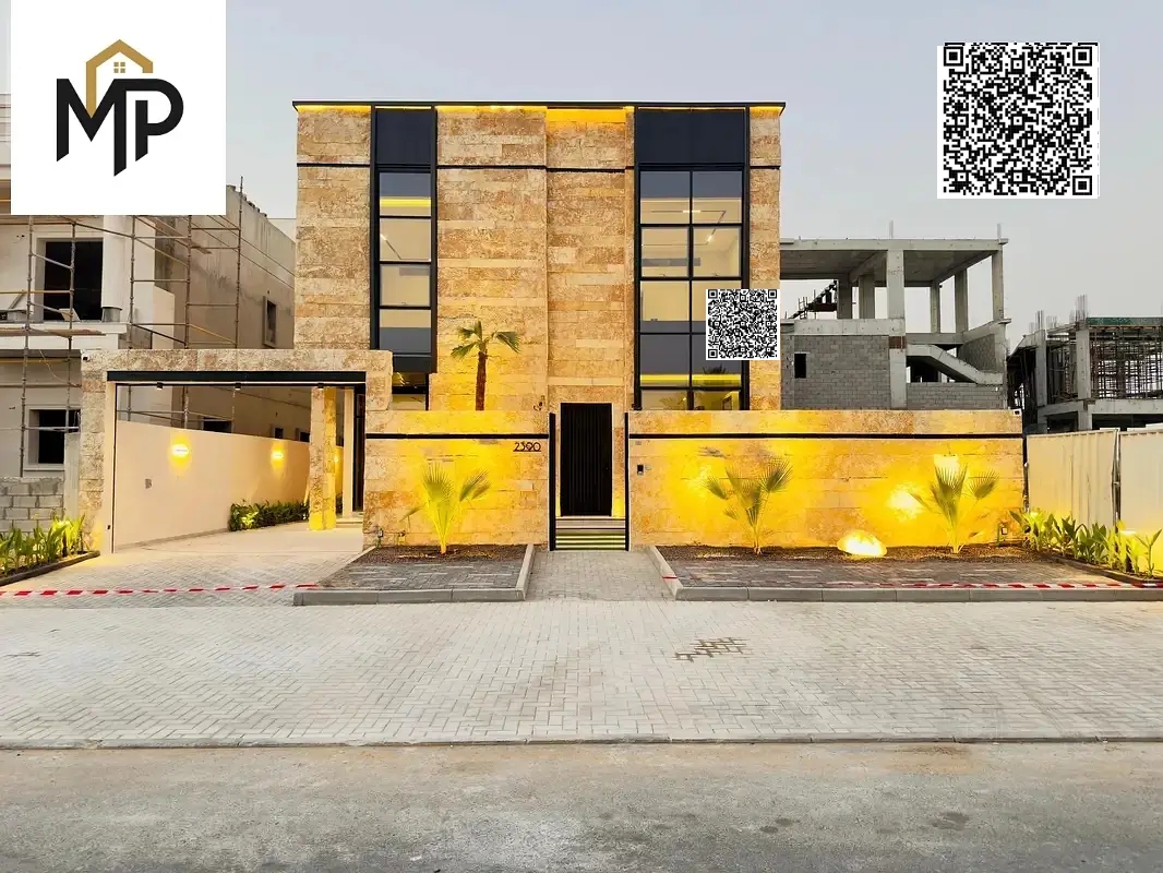 Luxury villa with pool in Ajman – 6 master bedrooms, two floors and a roof, maid's room and storage, hotel-style finishes, freehold ownership