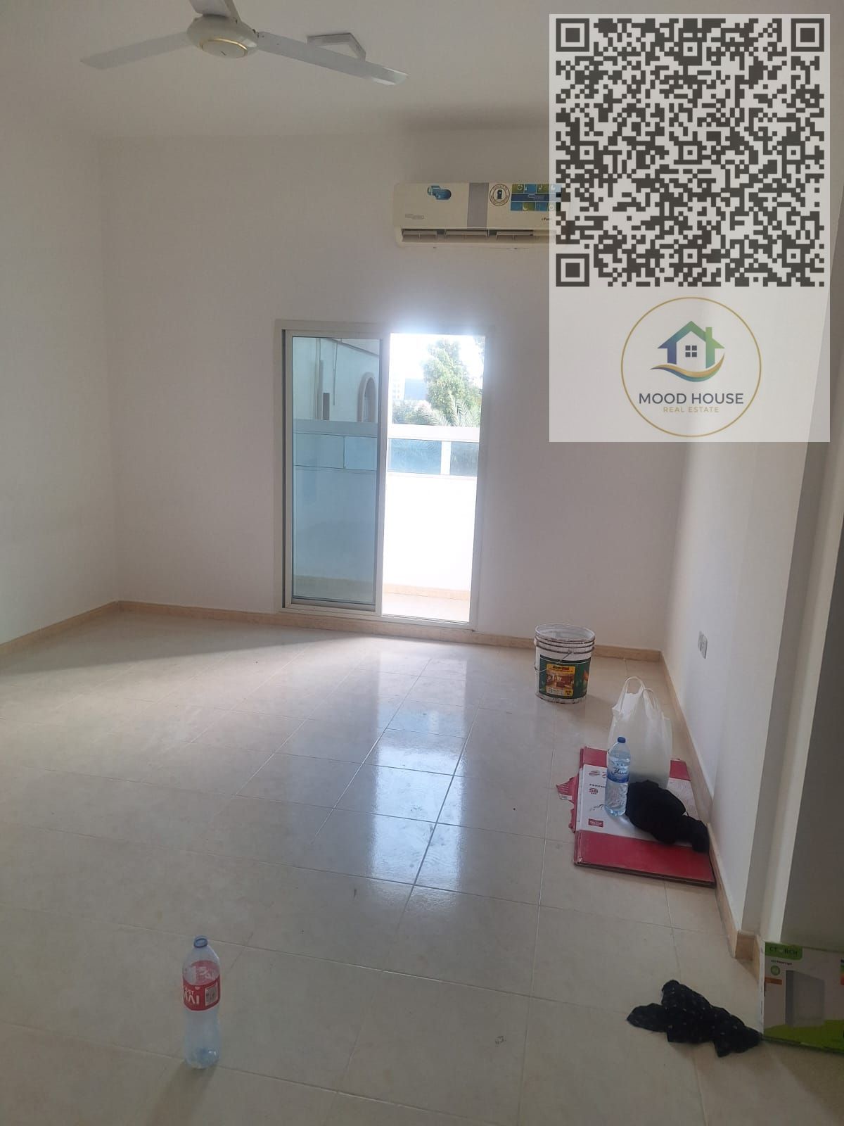 one-bedroom apartment with living room, one bathroom, and a balcony
