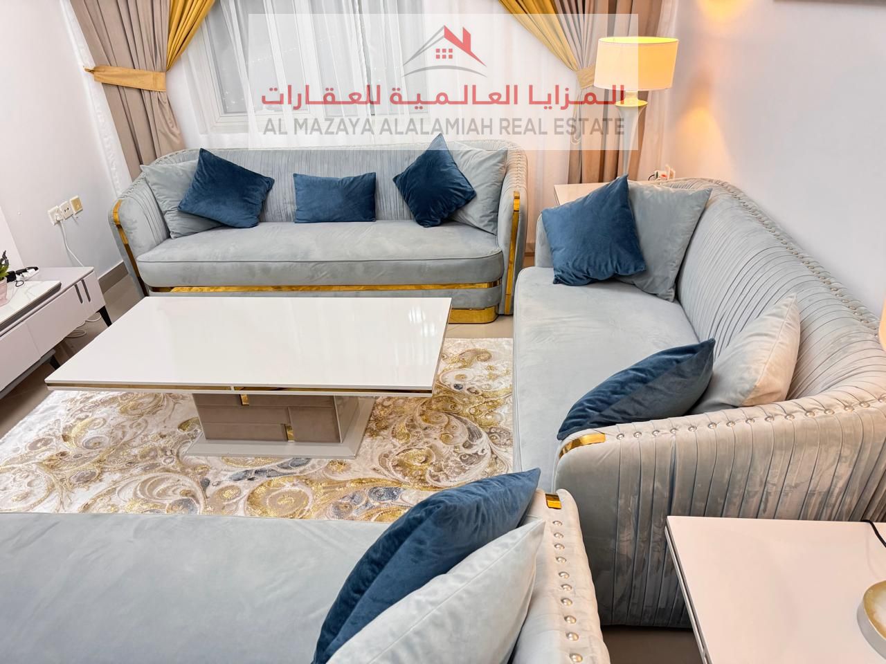 for rent monthly A fully furnished Two-bedroom Two-bathroom apartment in Al Taawun