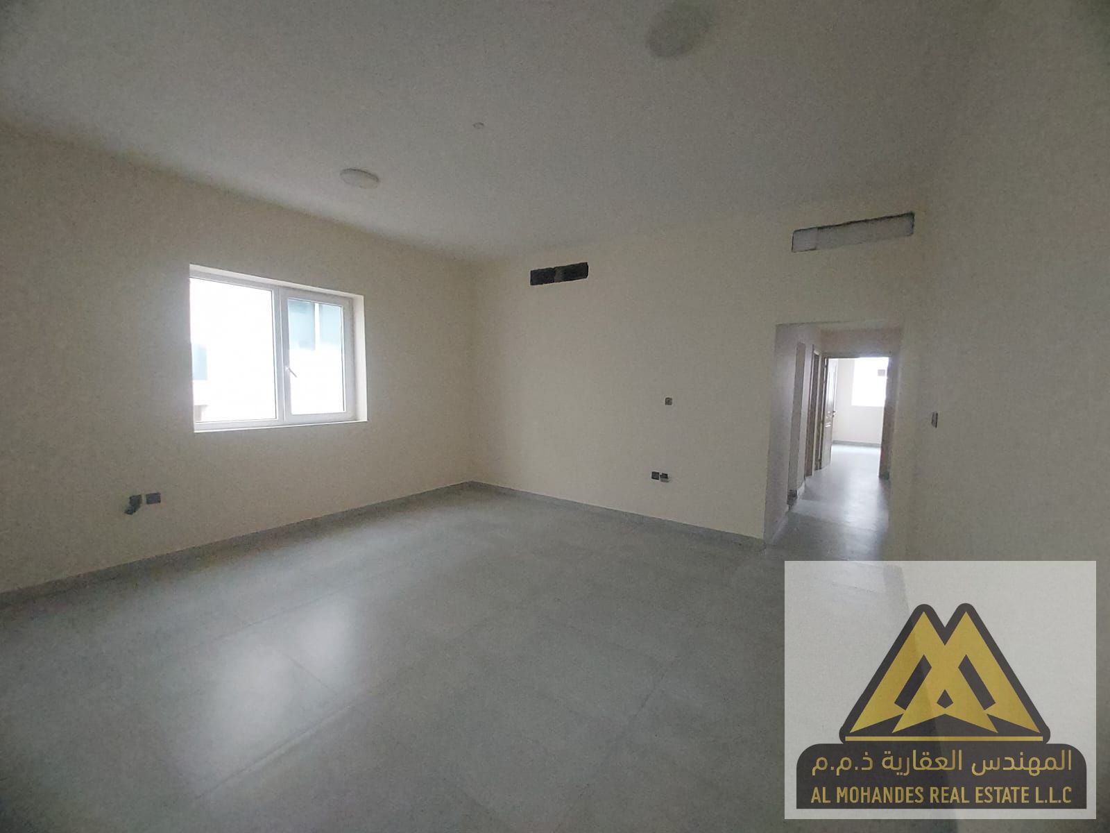 Annual rent apartment in Al Nuaimiya 2 – first occupant, 2BR + 3 baths + balcony, clean finishing, new building, AED 43,000 in 4 or 6 installments