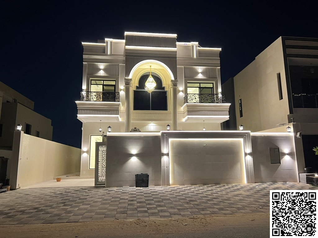 Classic villa for sale in Al Zahiyah area – Ajman. Excellent location on a main street. Two floors and a roof. Price includes registration fees. Land