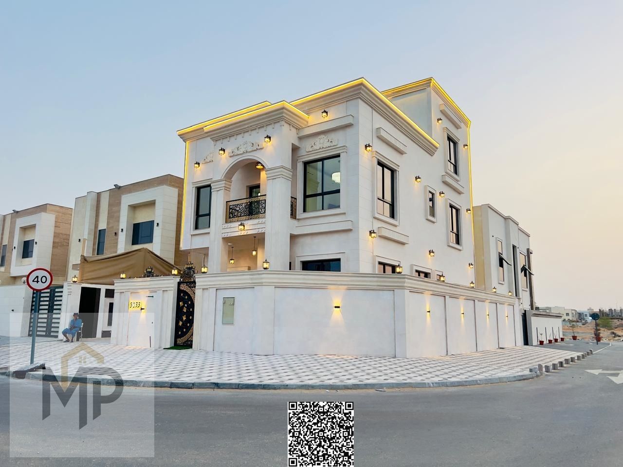 For sale: Classic corner villa in Al Helio area - Ajman. Prime location. Price includes registration fees.
