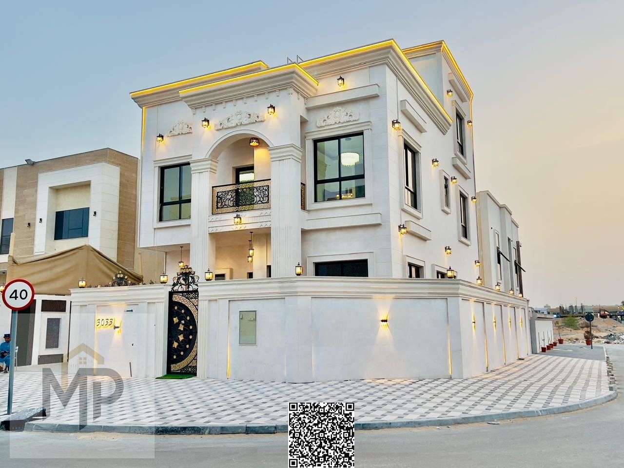 For sale: Corner villa in Al Helio area - Ajman. Prime location. Price includes registration fees.