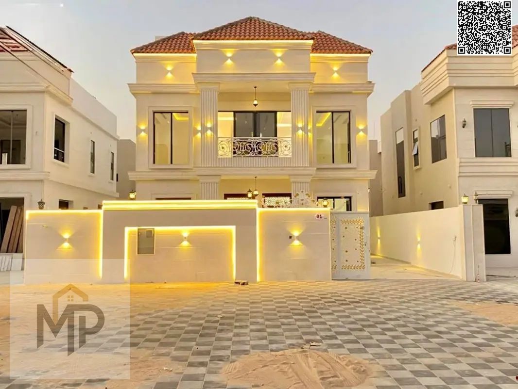 For sale: A modern villa near the mosque in Al-Umrah (directly next to the Azha project), close to all services and near Sheikh Mohammed Bin Zayed Roa