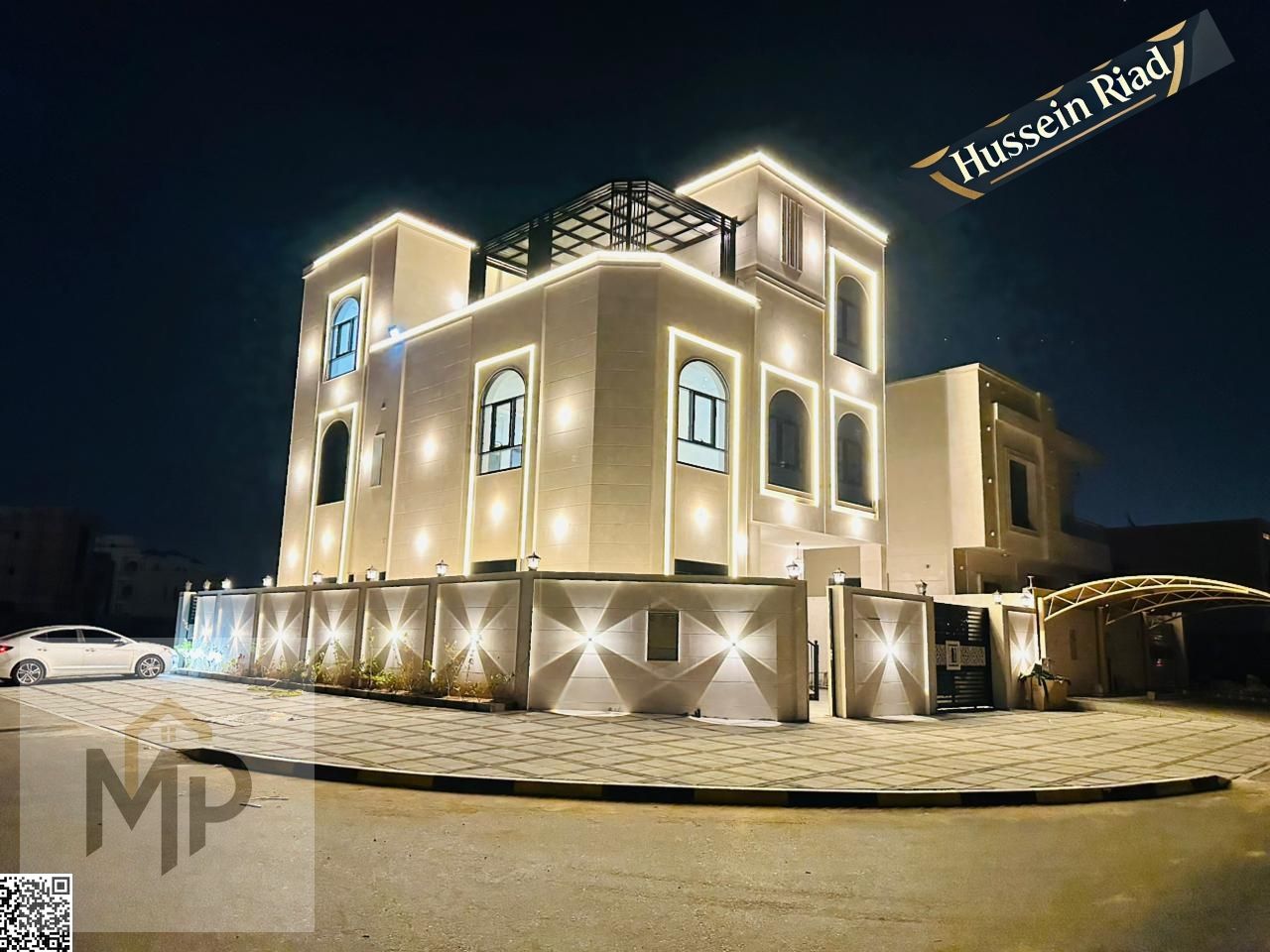 For lovers of spacious spaces, Al Amerah area, Ajman, personal finishing with unparalleled spaces, corner of two streets, free registration, and a neg