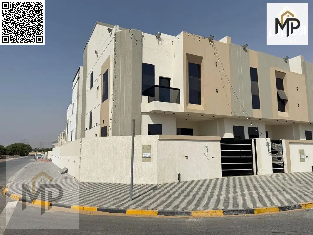 Corner villa, registration and ownership fees included, ready to move in, close to services, with elegant designs and spacious areas.