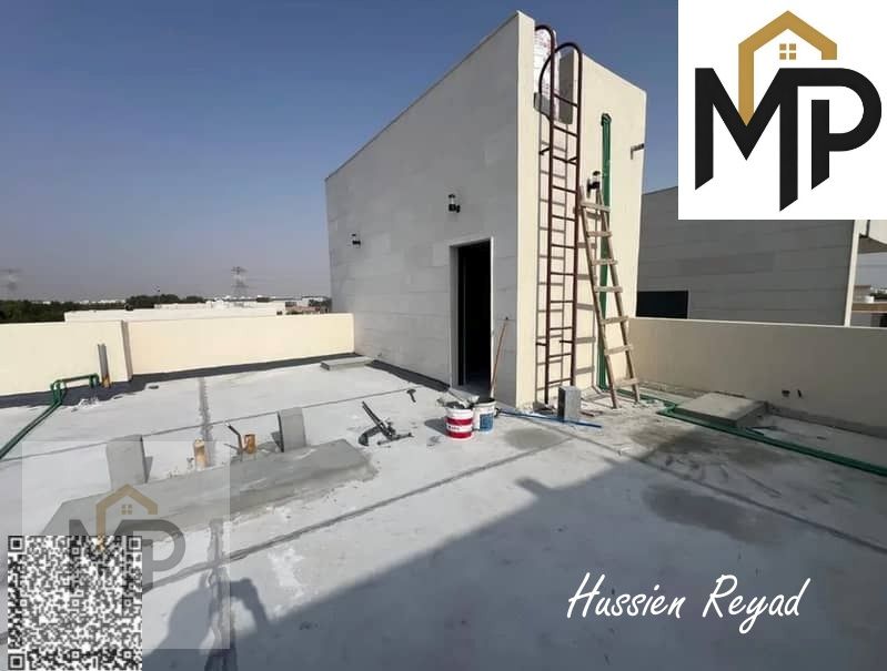 Corner villa with two floors and a rooftop for sale in Al Yasmin, behind the park. Freehold. Easy bank financing available.