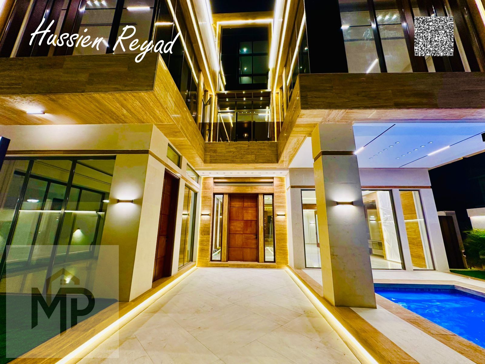 "A luxurious corner villa with 7 bedrooms, a private pool, elevator, and roof terrace. The price includes registration fees and air conditioning. Free