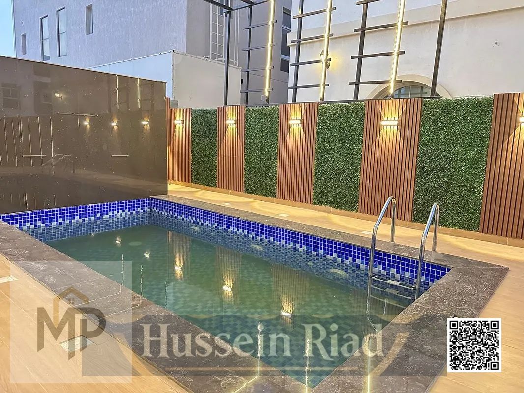Corner villa directly behind services, two floors and a roof, 4 master bedrooms with private pools, luxurious design and spacious areas, price include