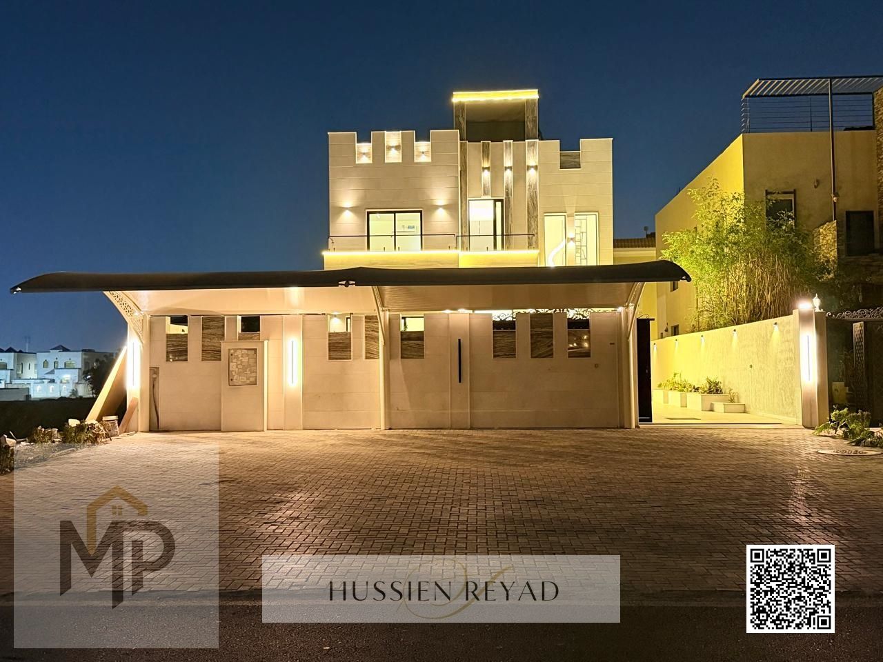 Modern villa for sale in a prime location, including electricity, water, and air conditioning.