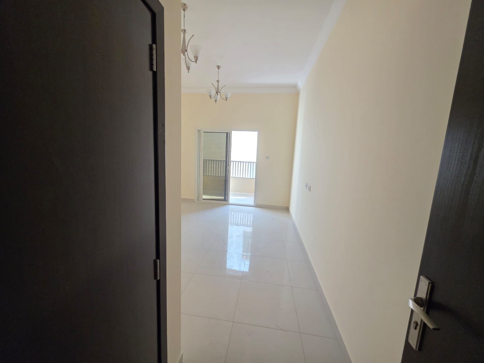 Two-bedroom apartment with a living room, brand new, for annual rent.