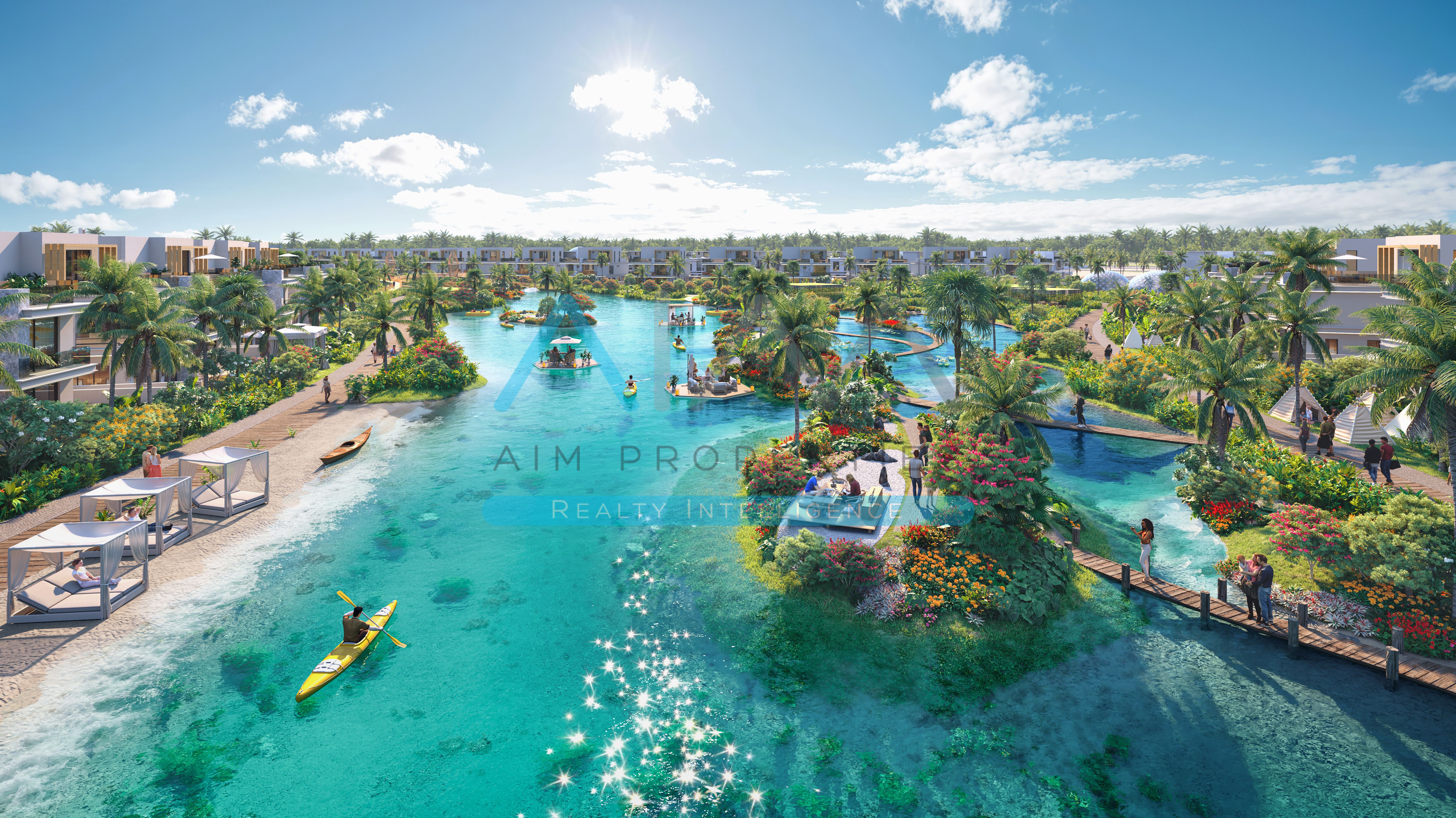 DAMAC ISLANDS 2 TWIN VILLA 5BR/MAIDS WATER VIEW AND GREEN PARK FOR SALE BARBADOS
