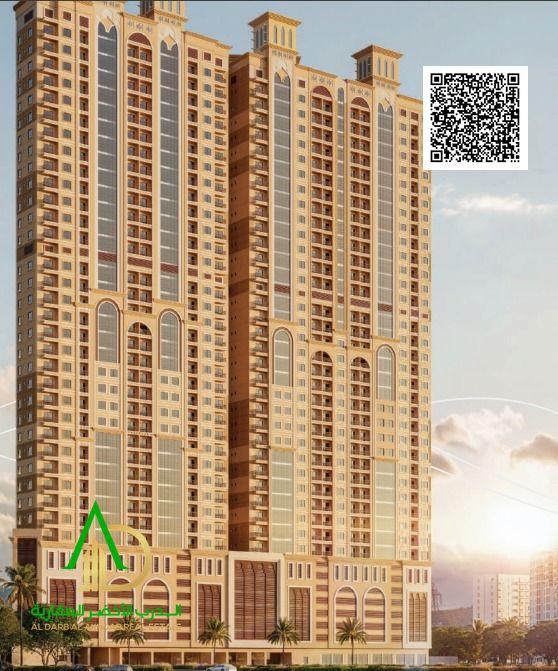 A golden opportunity to own a one-bedroom apartment in the Barjeel Tower project in Al Rashidiya 1, overlooking Ajman Creek, with spacious and comfort