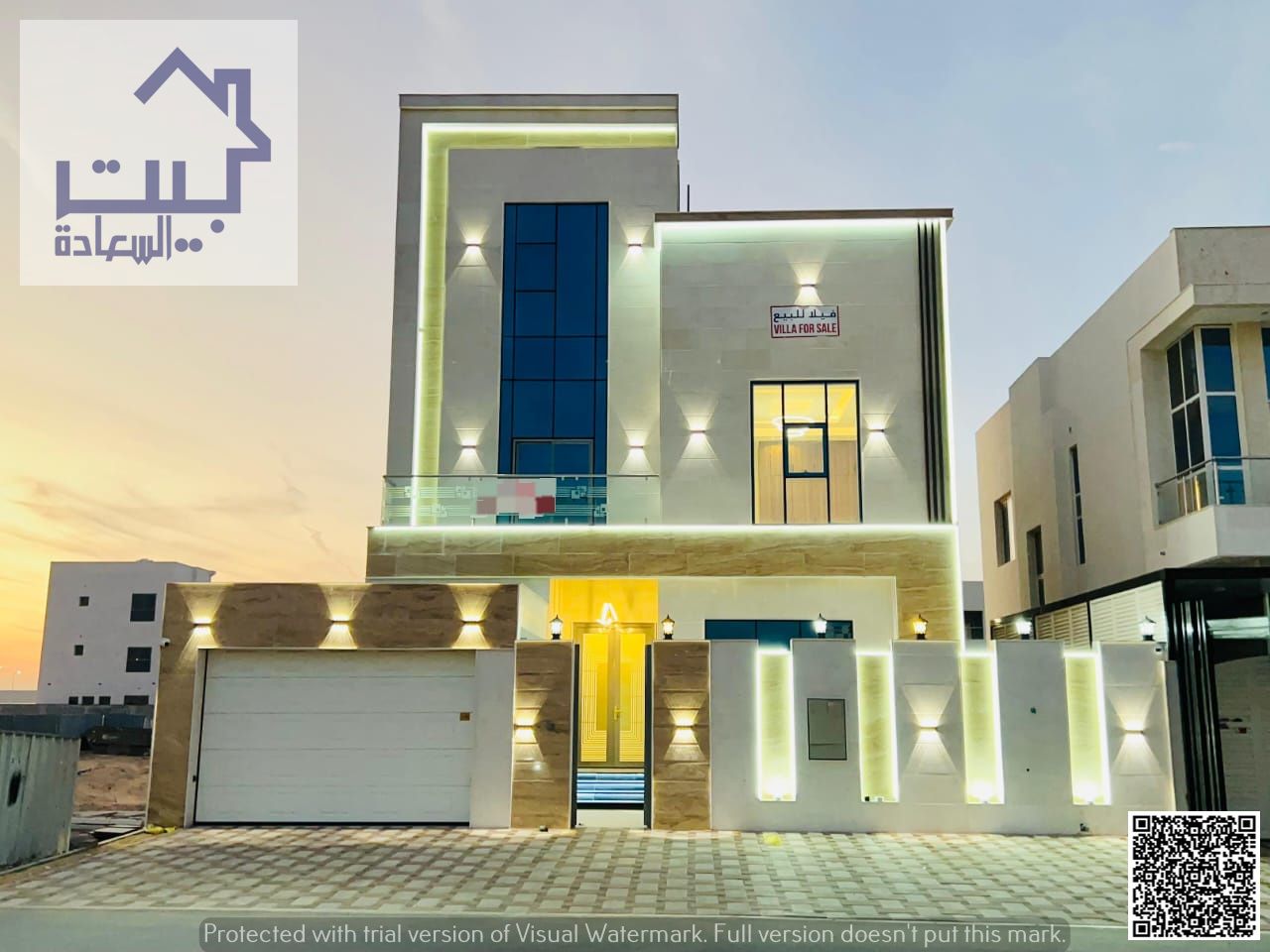 Modern villa for sale in Al Bahya, freehold for life, 6 master bedrooms, registration fees included, minutes to Sheikh Mohammed Bin Zayed Road