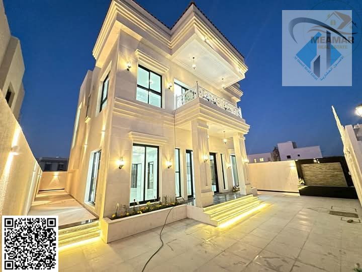 For sale: a villa with a modern classic design in the Al-Amirah area. Prime location opposite the mosque and services, close to Sheikh Mohammed bin Za