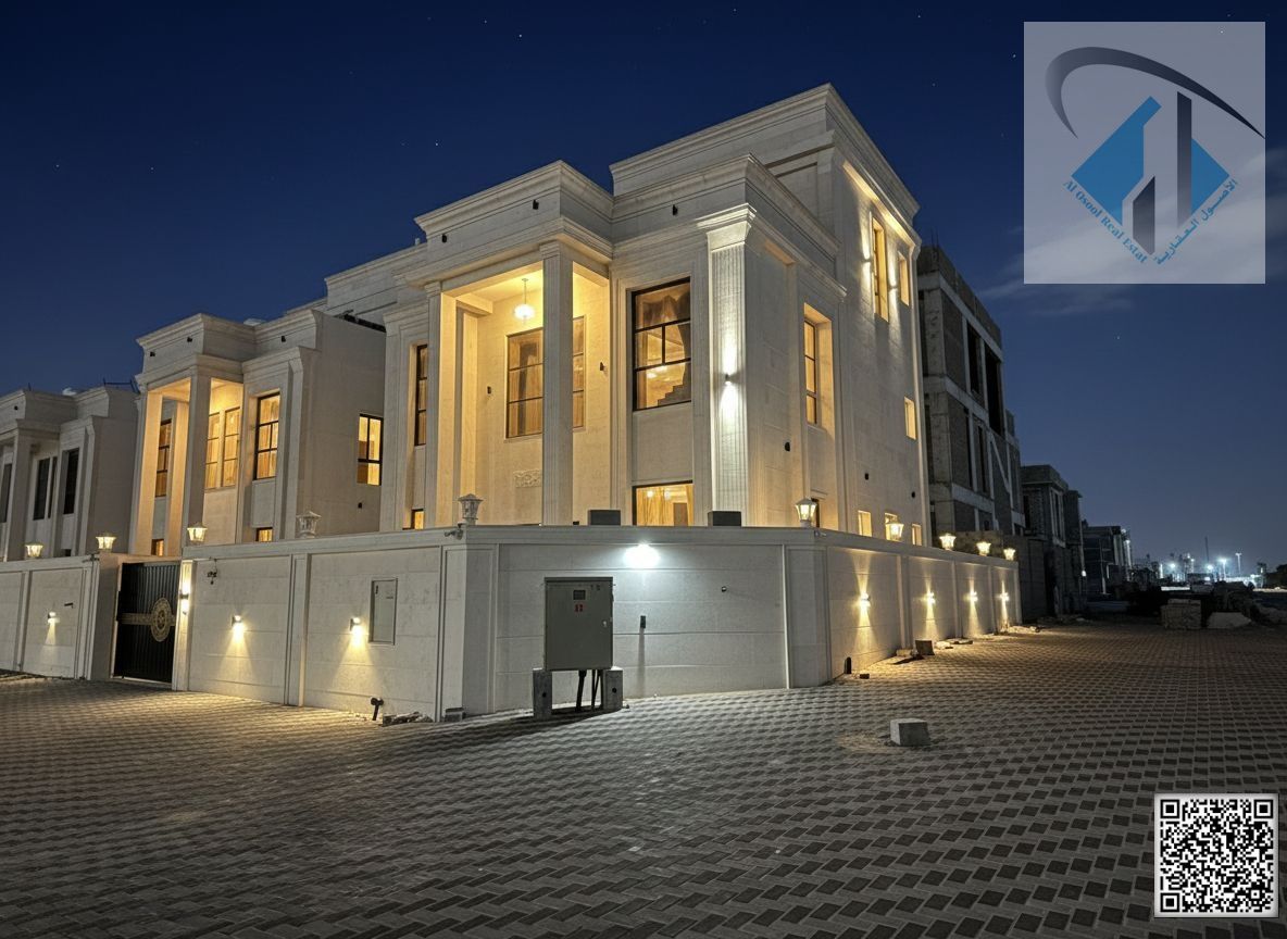 Villa with all registration and ownership fees included, on the main street, ready to move in, in one of the most prestigious areas of Ajman, freehold