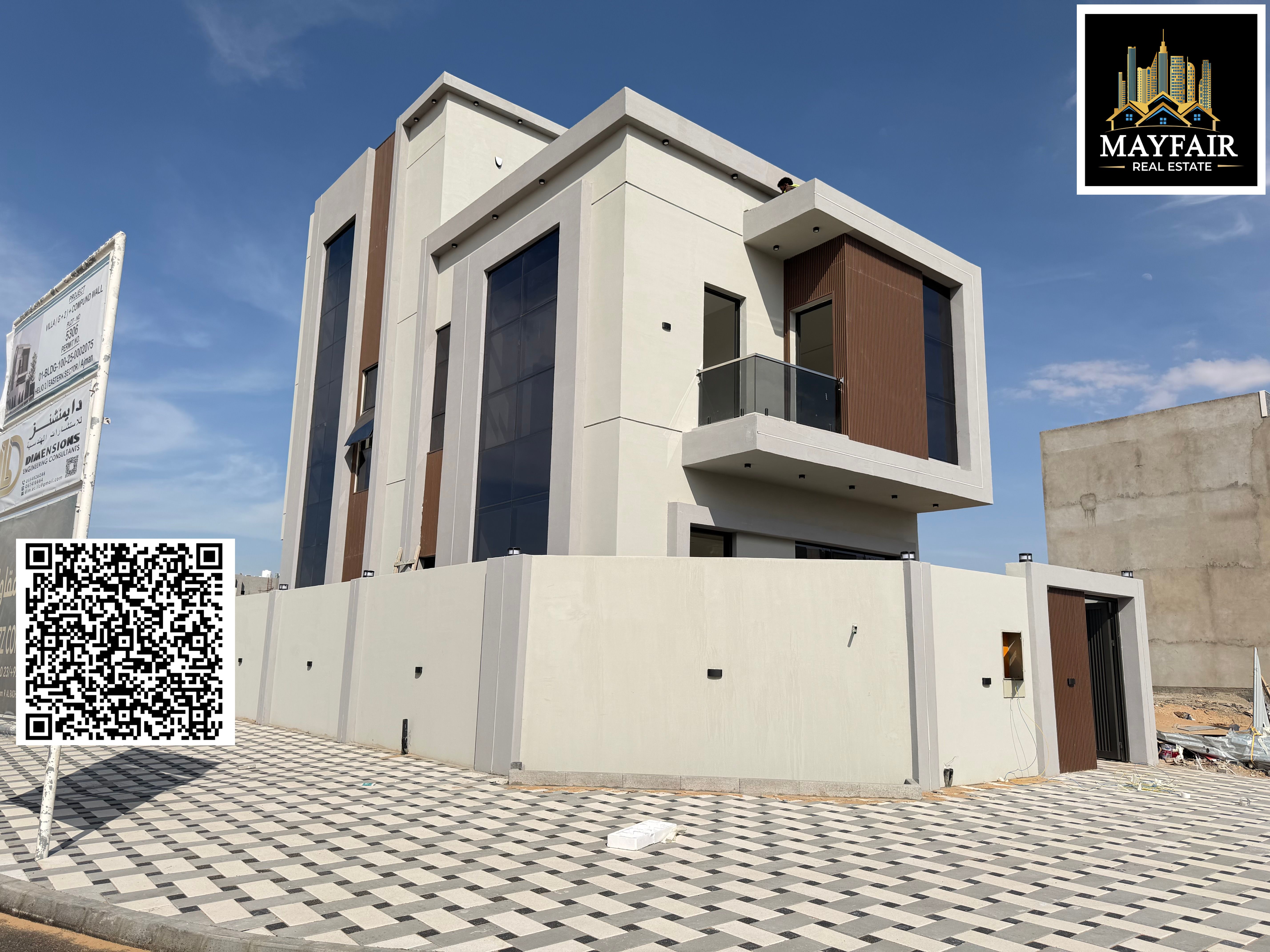 For sale: Luxurious modern villa in Al Helio 2, Ajman | Prime location opposite a park | Super deluxe finishing, fees included
