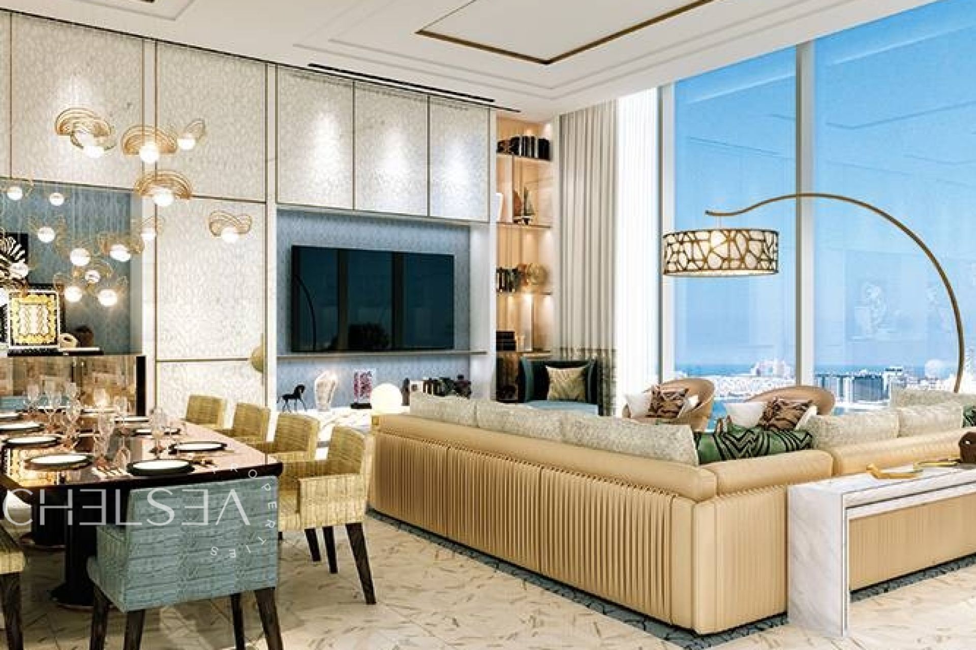 SEA AND BLUEWATERS AIN VIEW | HIGH FLOOR | BRANDED