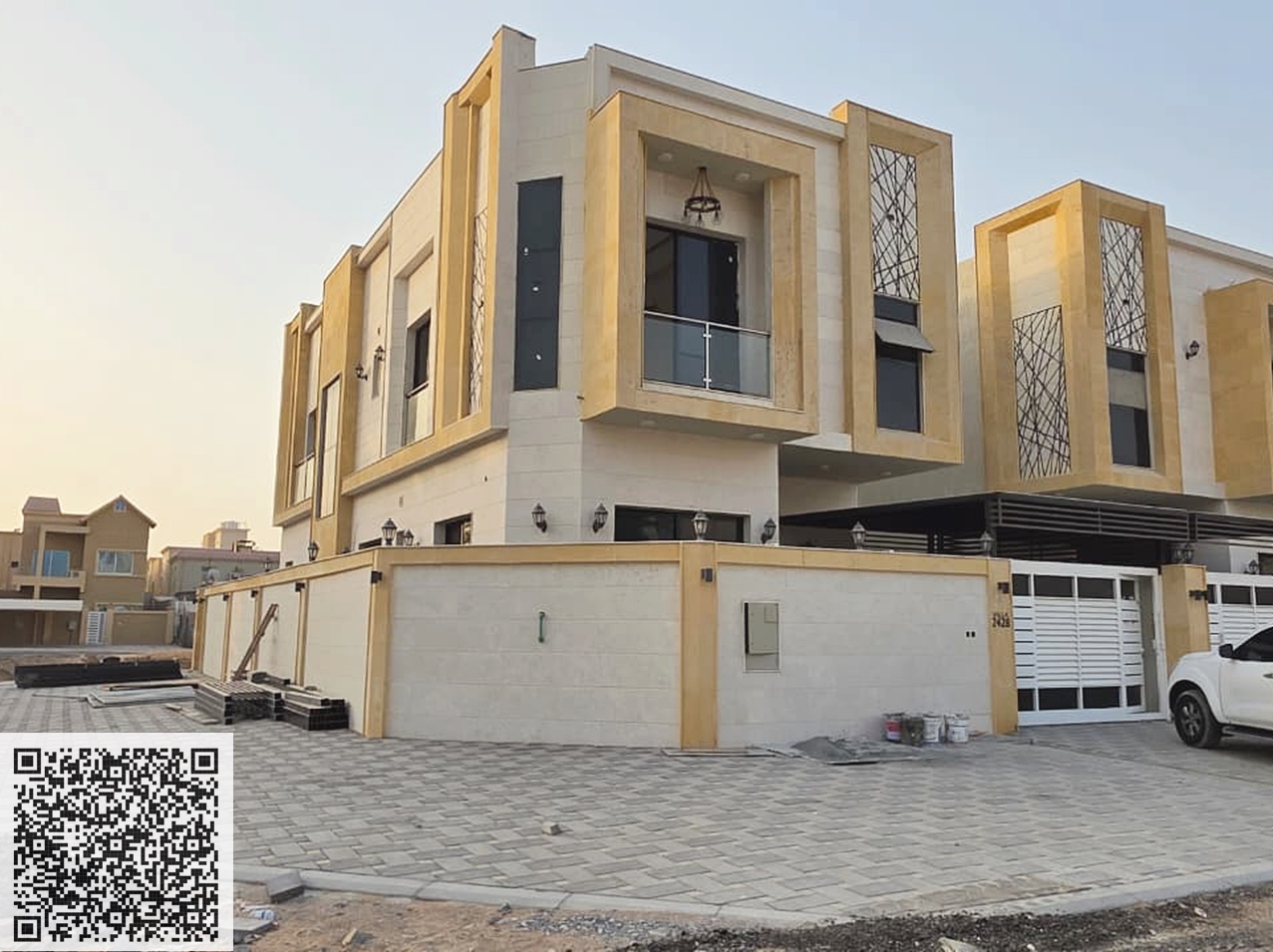 For Sale: New villa in Al Muwaihat 2 area – Ajman Prime location on a paved road (corner plot)