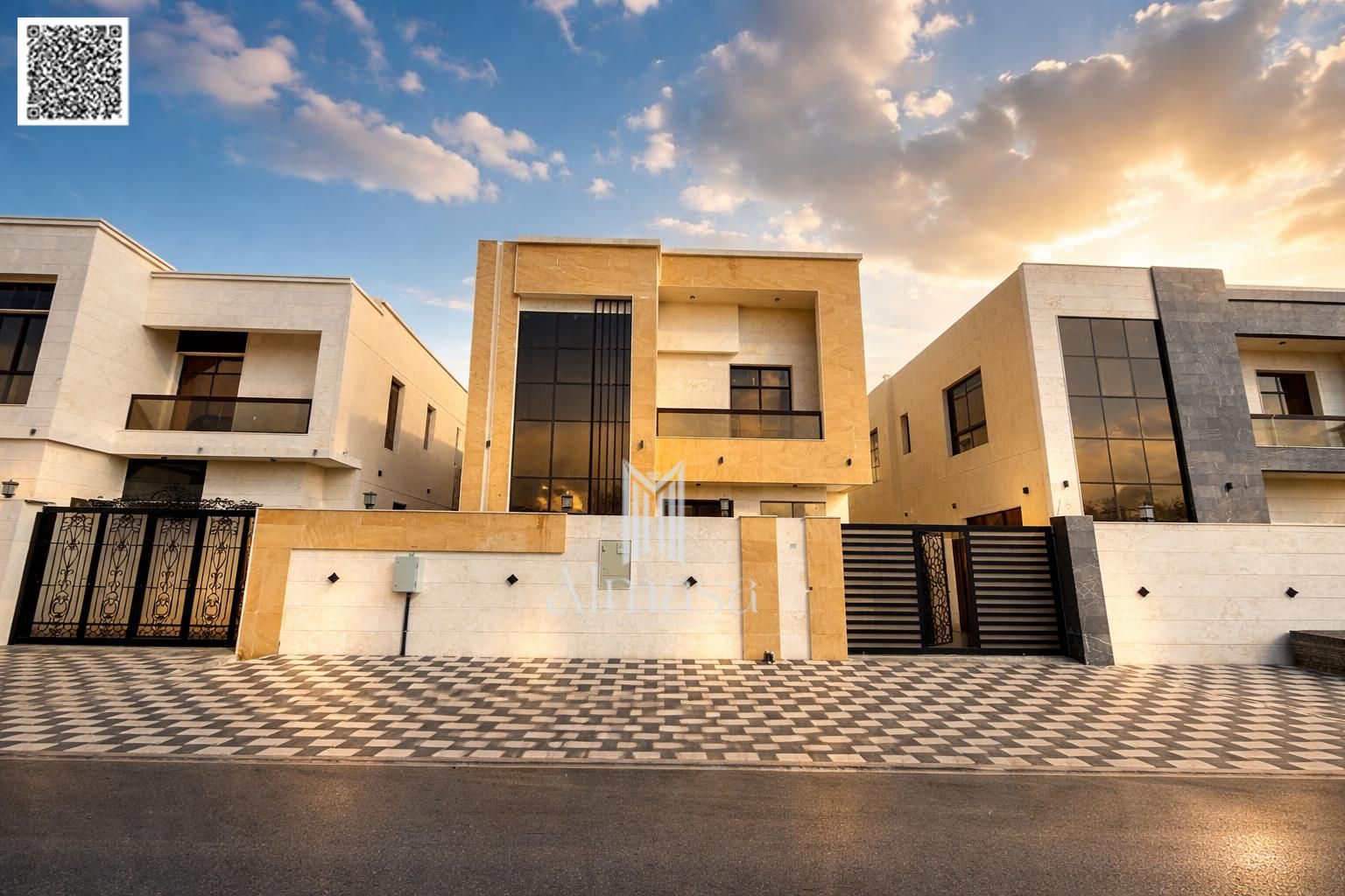 Villa for sale in Al Yasmeen, offering a prime location with an open view directly facing a park, providing
