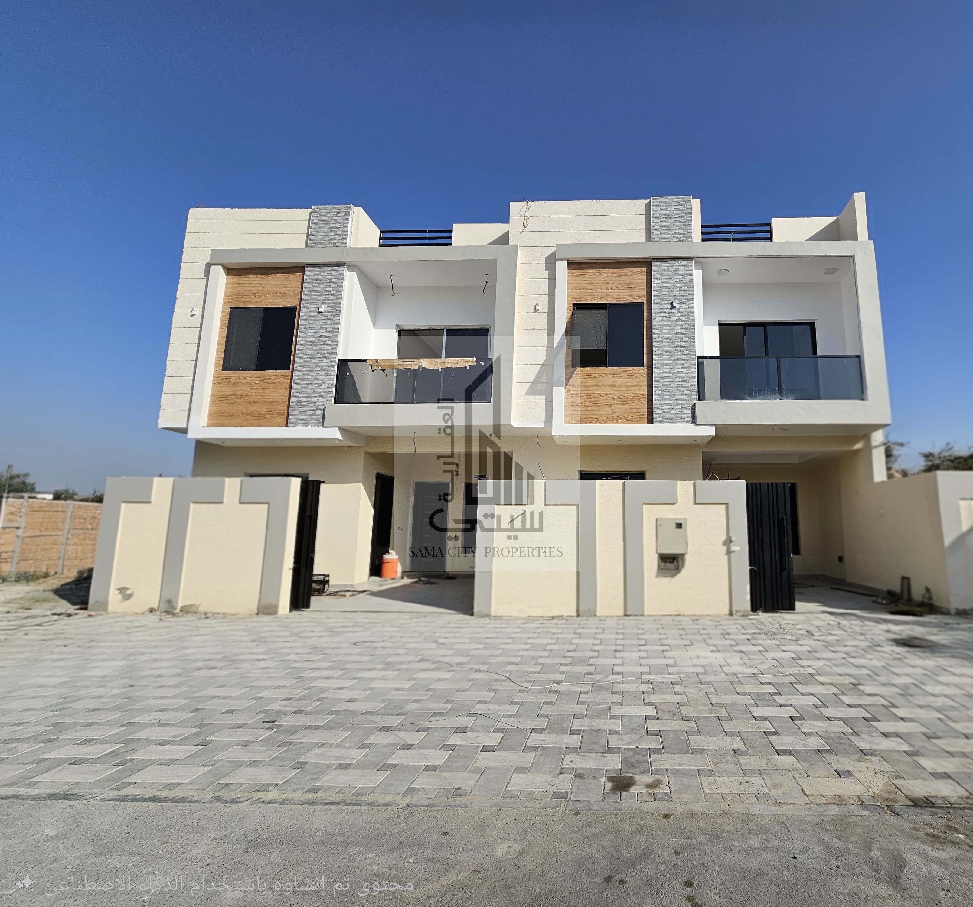 Freehold for all nationalities Luxury Modern Design Villa for Sale Al Helio 2 - Ajman On Sheikh Mohammed Bin Zayed Road Land Area 1722 sq m Built-up Area 2900 sq m Consisting of: - 5 Master Bedrooms - Majlis - Living Room - Large Main Kitchen -