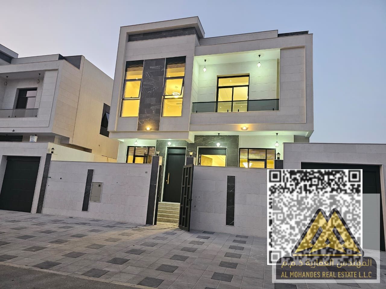 Two adjacent villas for sale in Al Bahia area