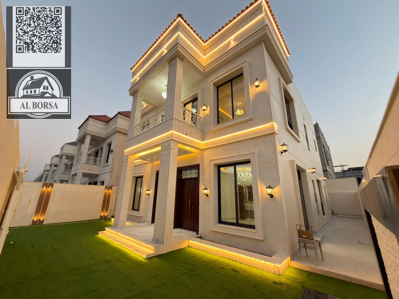 Villa for sale in Al Helio 2, Ajman, 5 master bedrooms, prime location near the mosque and mall, freehold ownership for all nationalities
