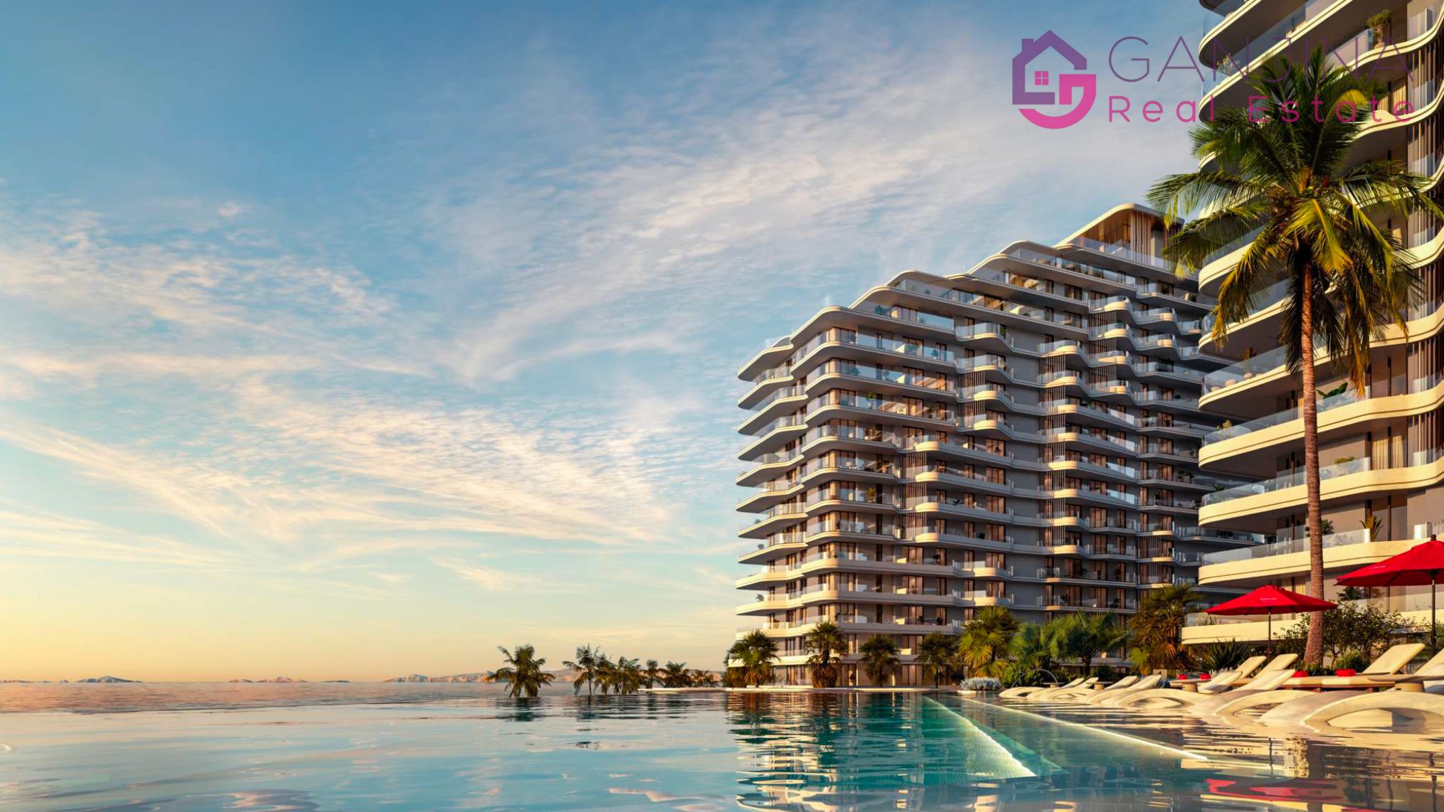 Beautiful 2 bedroom, high floor, beachfront living at Rosso Bay Residences on Al Marjan Island
