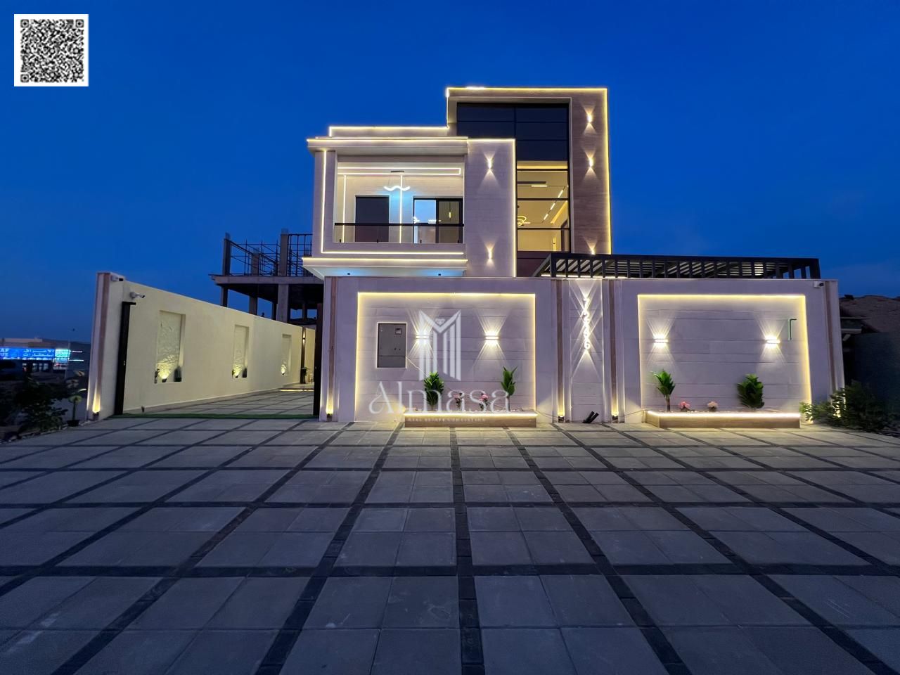 Own a luxurious two-story villa in Ajman with a large yard, modern design, and VIP finishing, at a price that includes registration and ownership fees