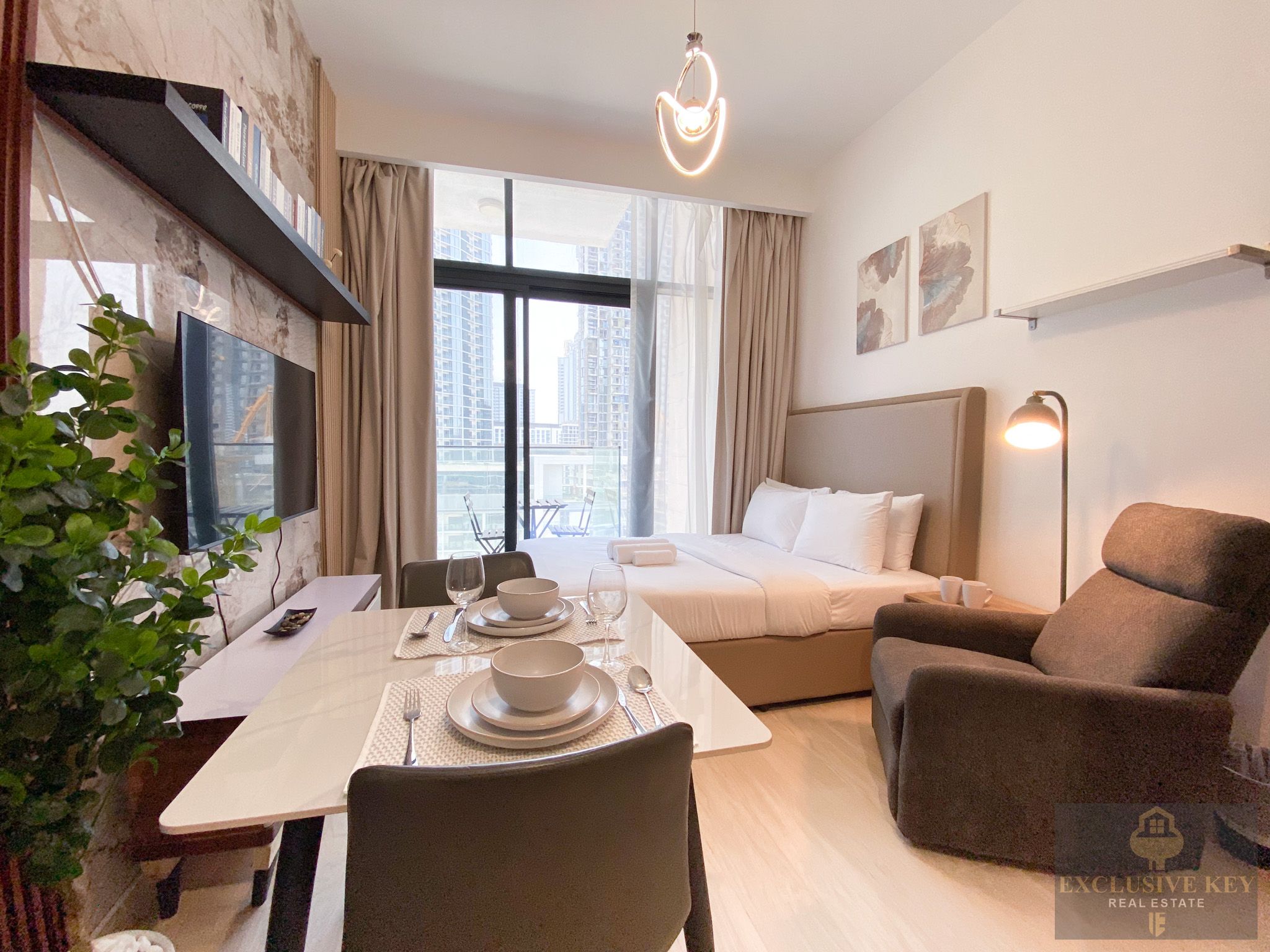 “Modern Studio in Meydan with Lagoon & Burj Khalifa Views | Ready to Move in