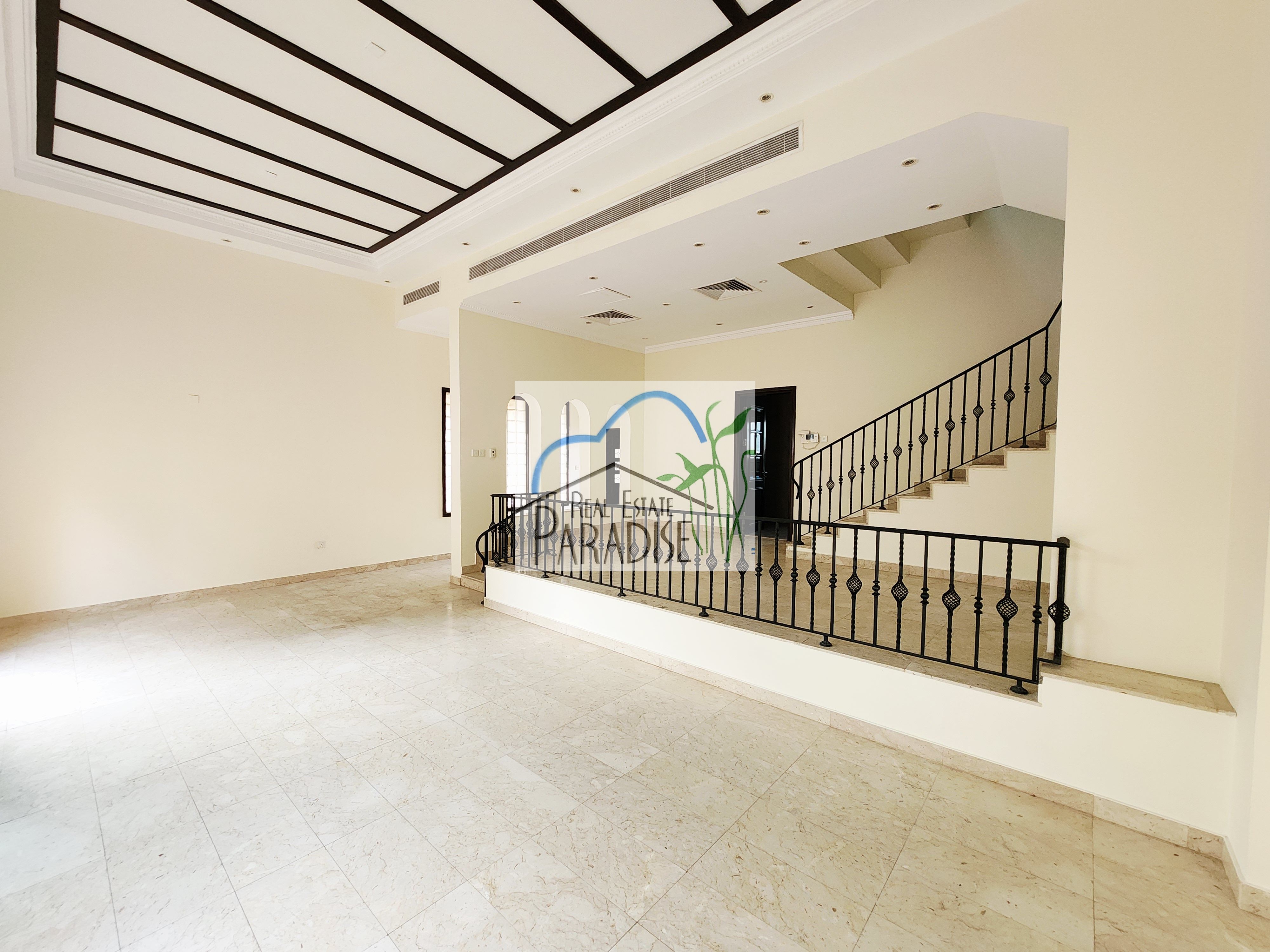 available semi independent 4 Bedroom 2 Master bedrooms / Maid Room/ separate Living & dinning /private back lawn / 4 parking space/ for rent in mirdif