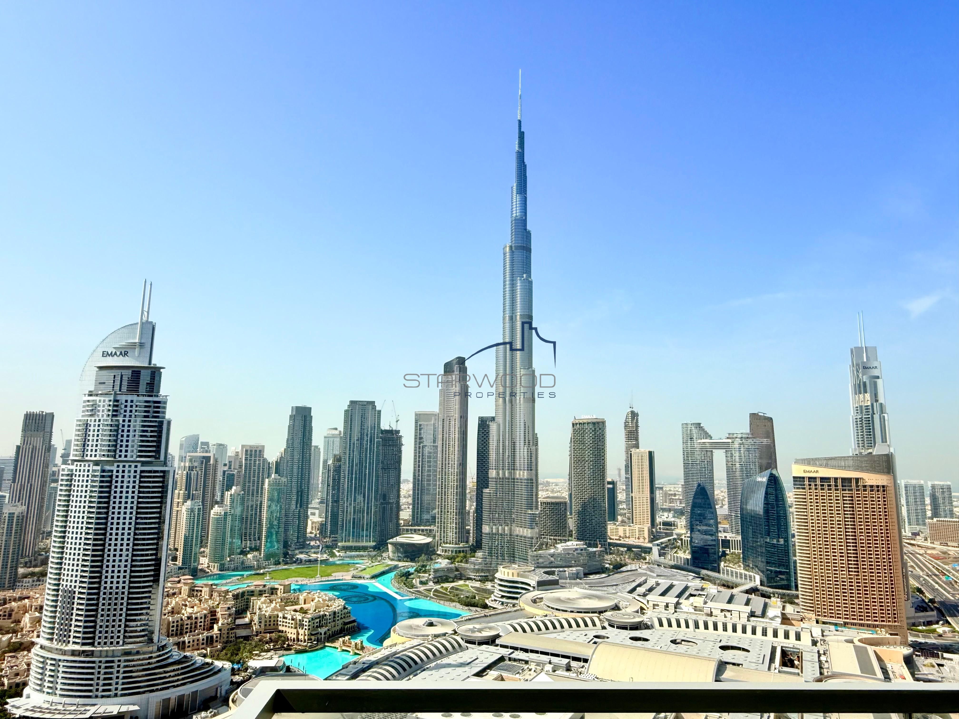 High Floor | Burj Khalifa and Fountain View | 3 bed + Maid | Vacant | Brand New