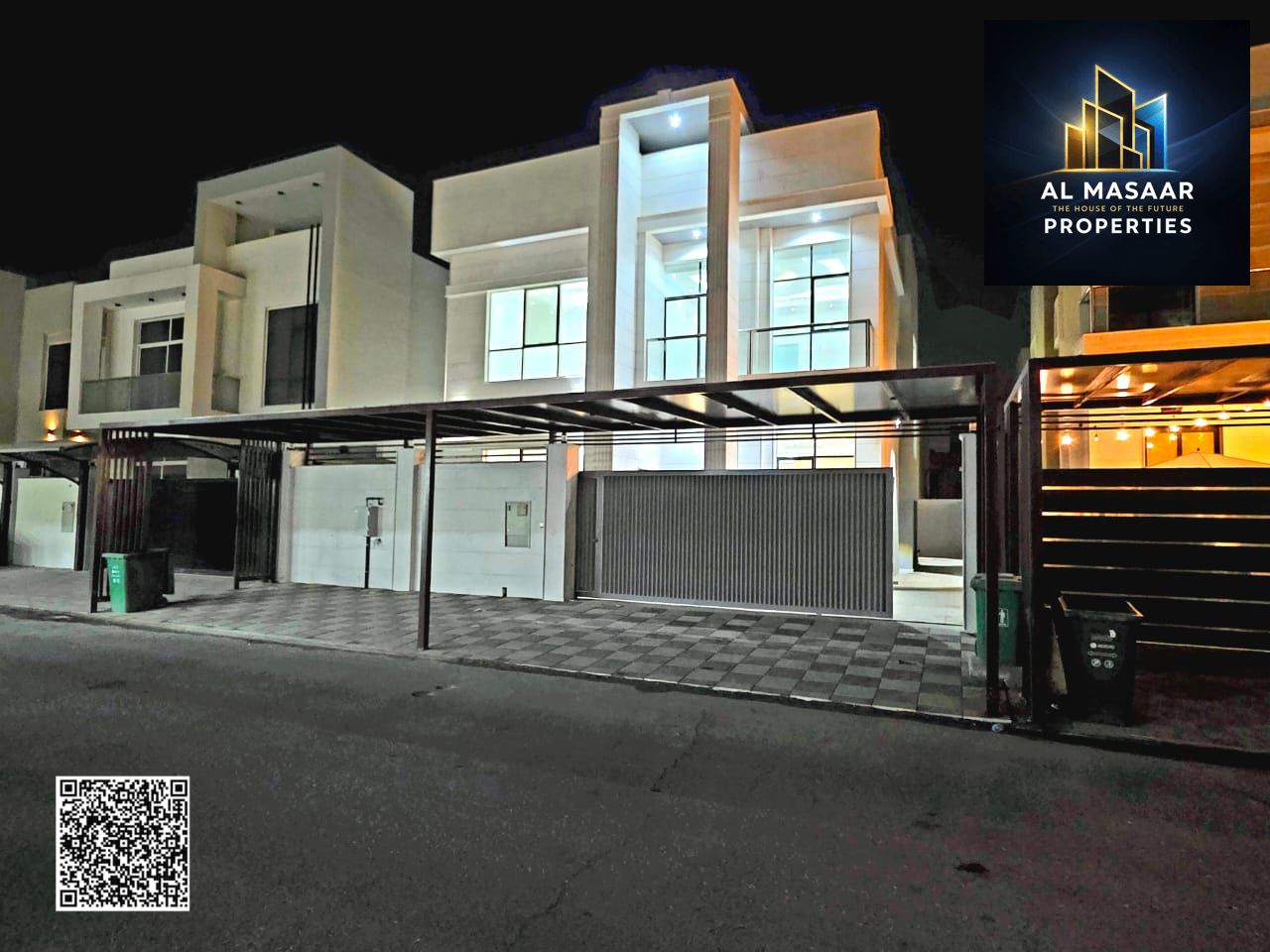 Villa for sale in Al Yasmin area, Ajman. First occupancy, freehold ownership, includes electricity, water, and air conditioning.
