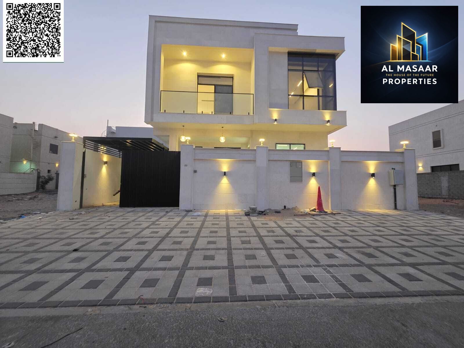 Luxury villa, custom design, price includes electricity and water, negotiable price, in a prime location in the heart of Al Yasmin, with bank financin