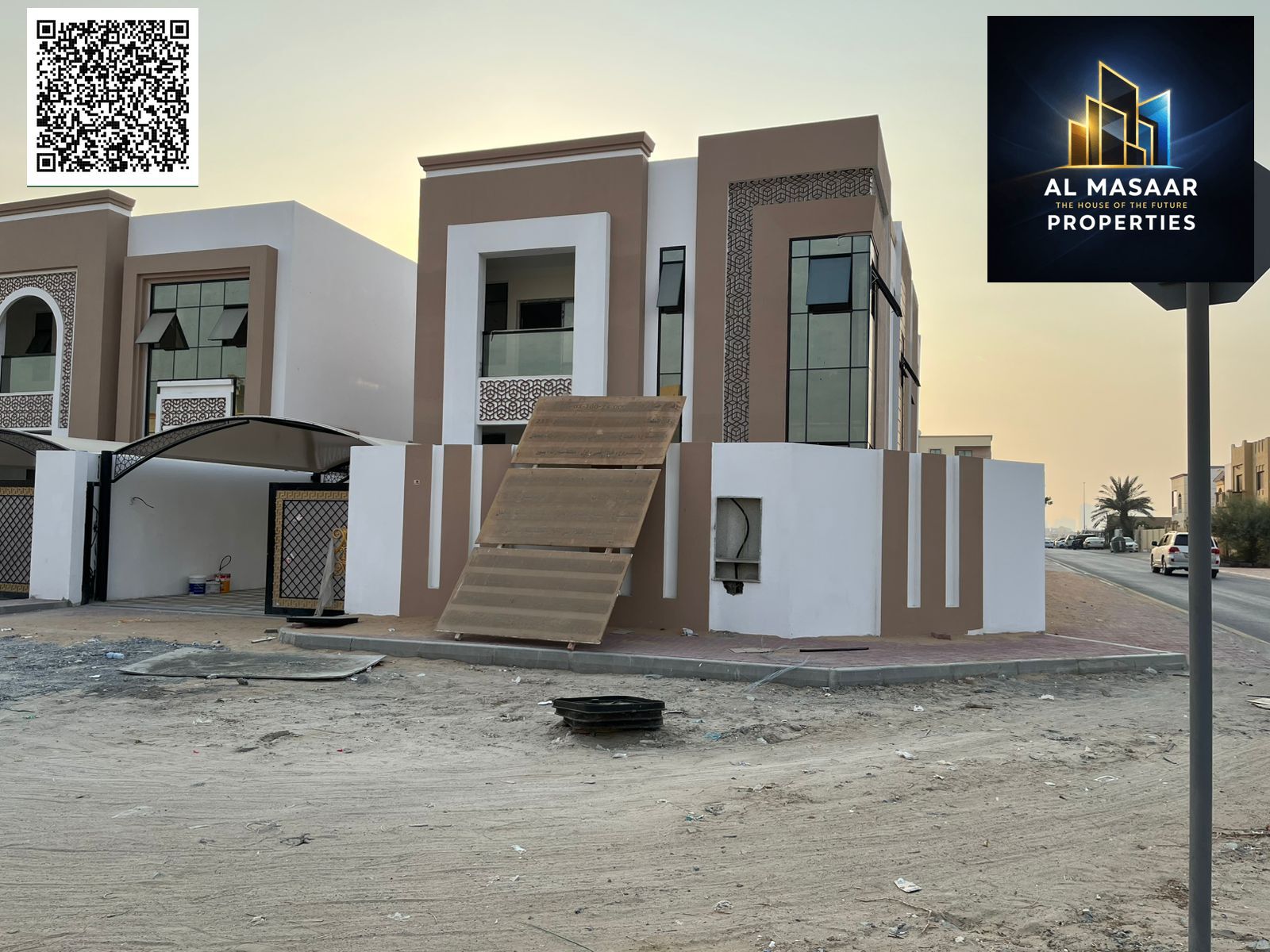 Luxury villa for sale in Ajman with 5 master bedrooms + 2 living rooms, including electricity, water and air conditioning